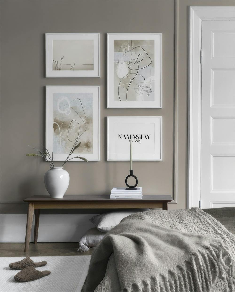 Beige Namastay fotowand (ONE SIZE)