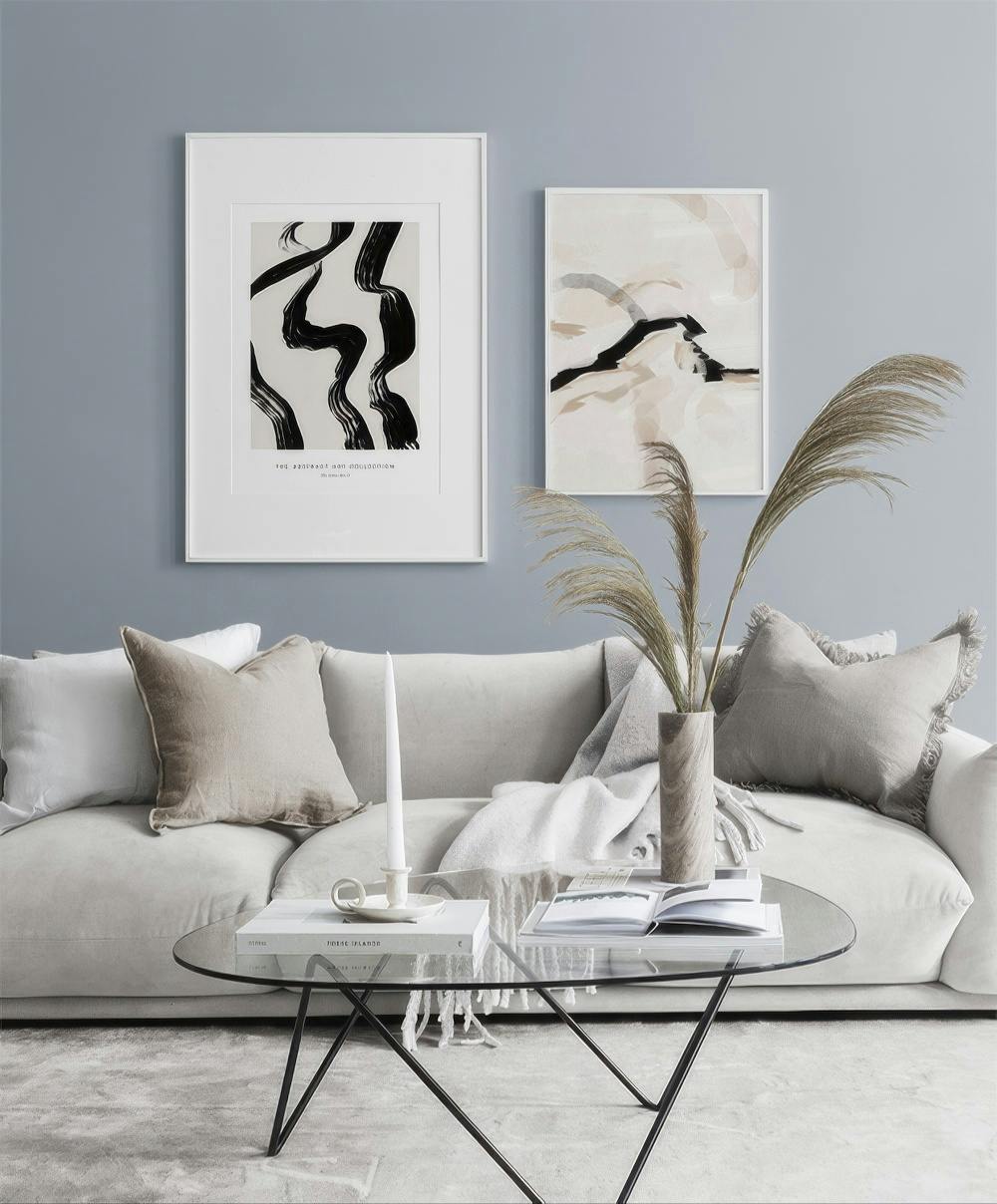 Artsy blue gallery wall (ONE SIZE)