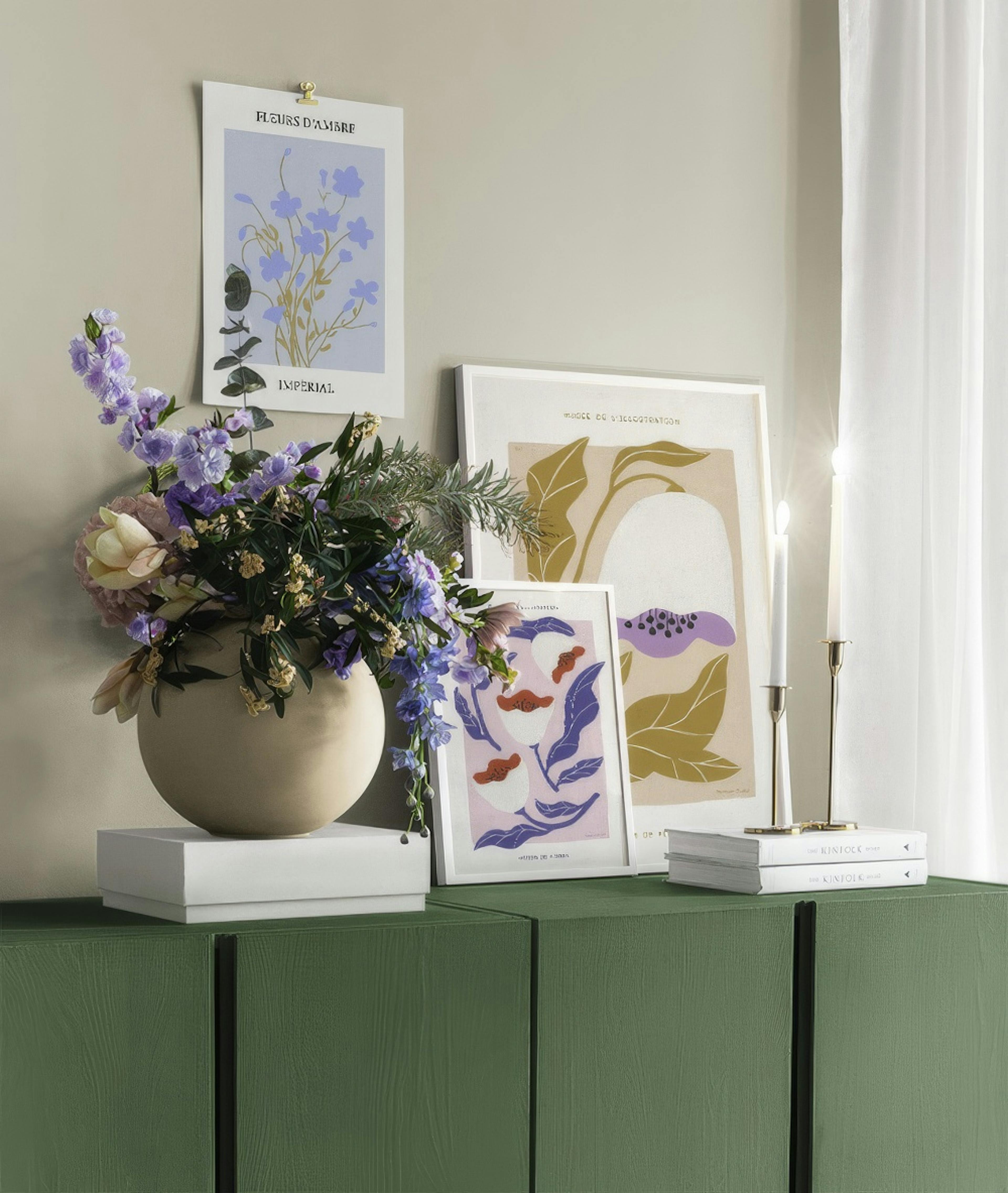 Flower power gallery wall