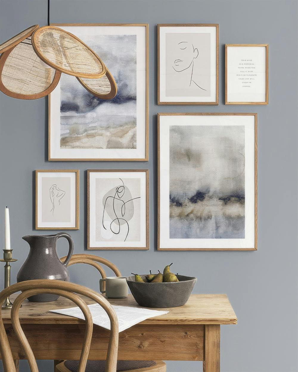 Abstract Blue gallery wall (ONE SIZE)