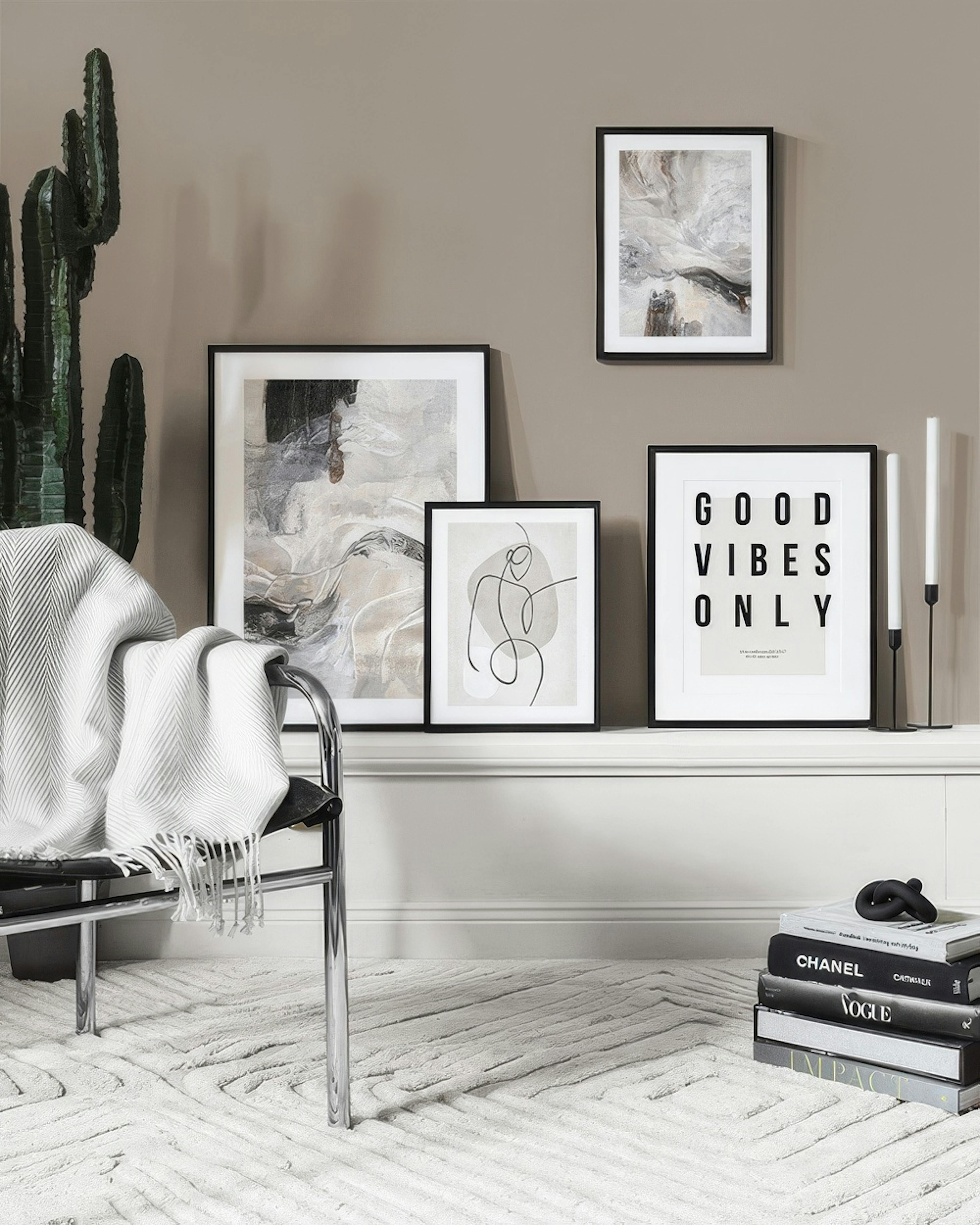 Abstract Corner gallery wall