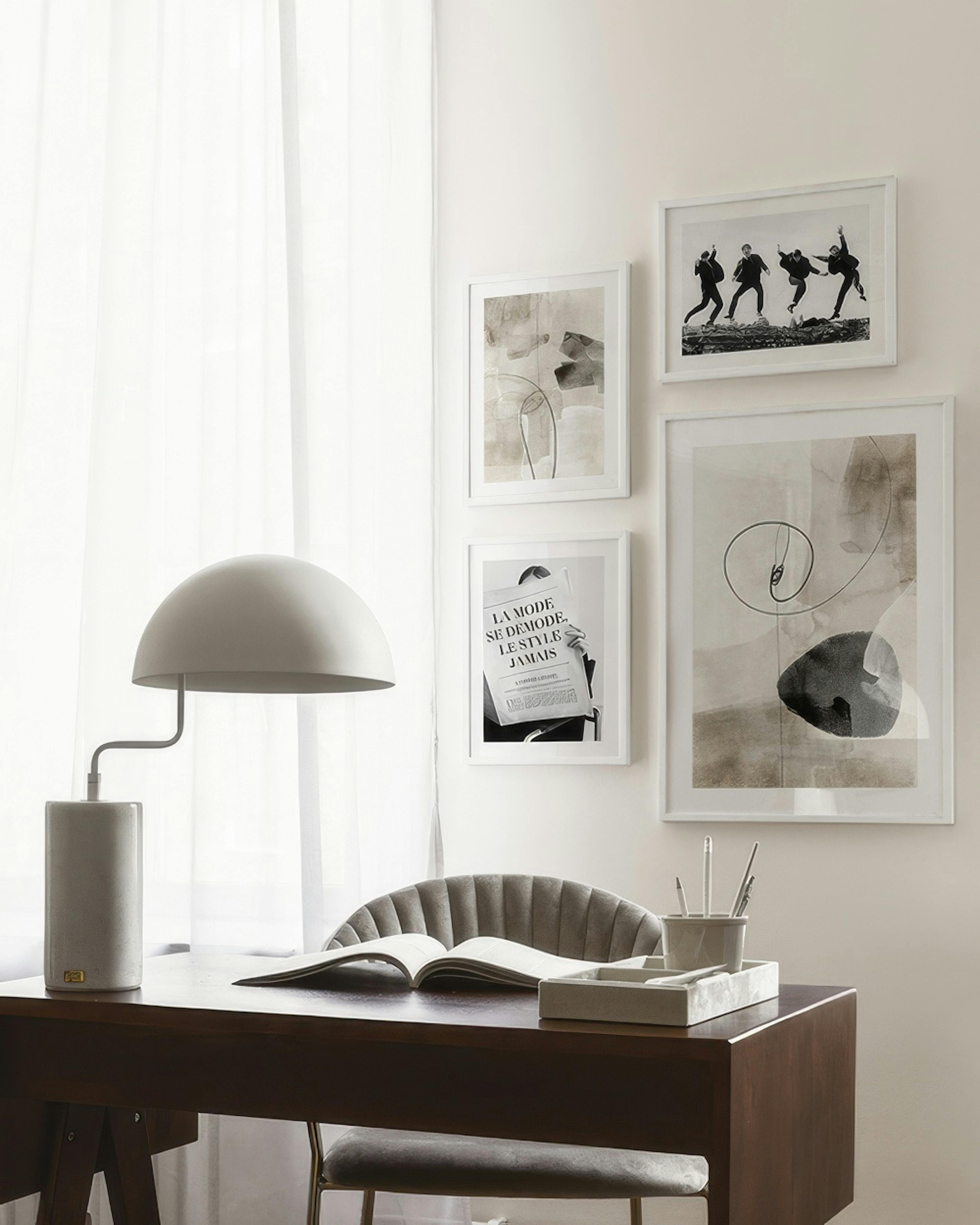 Office corner gallery wall