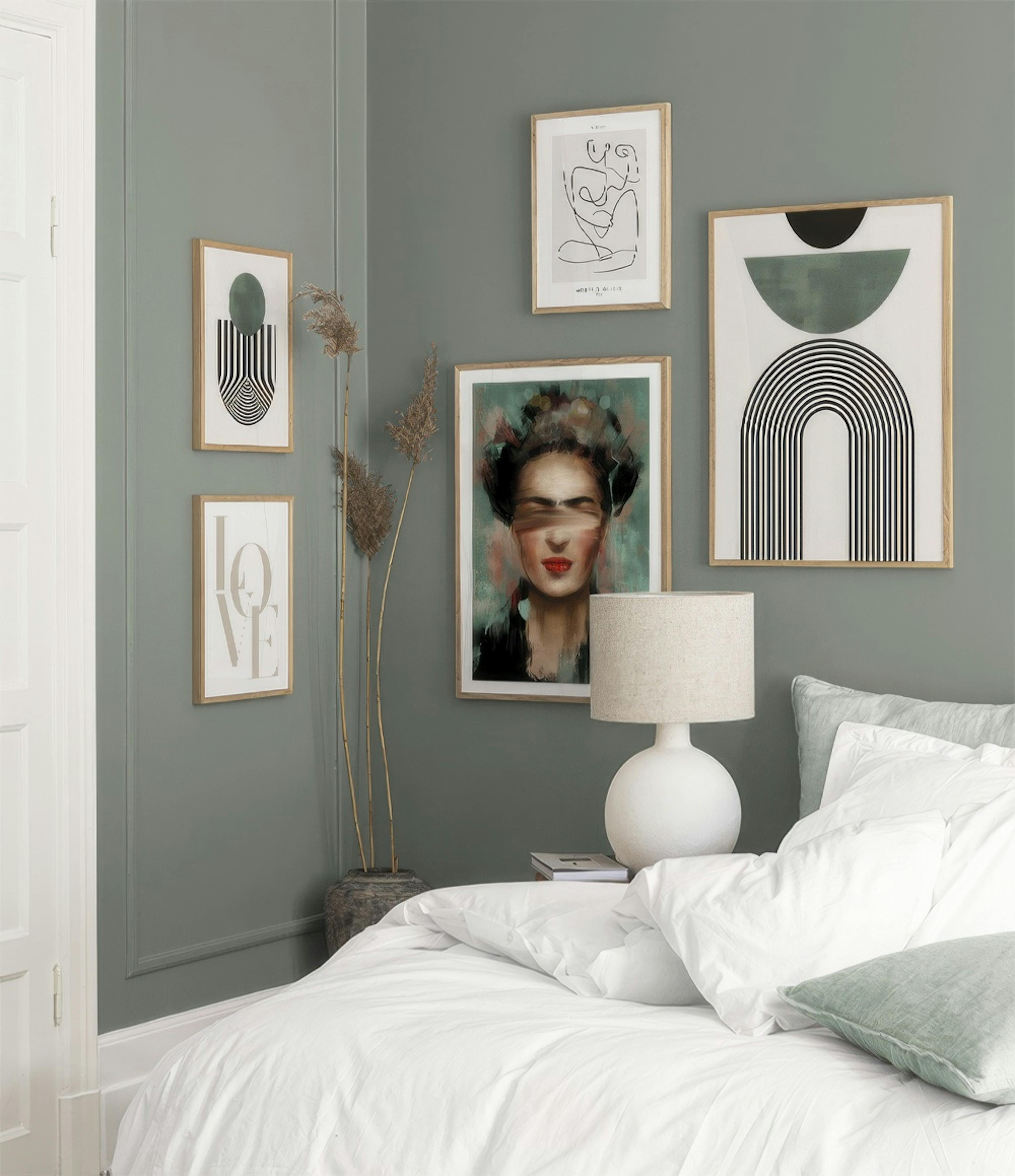Kahlo In Green gallery wall