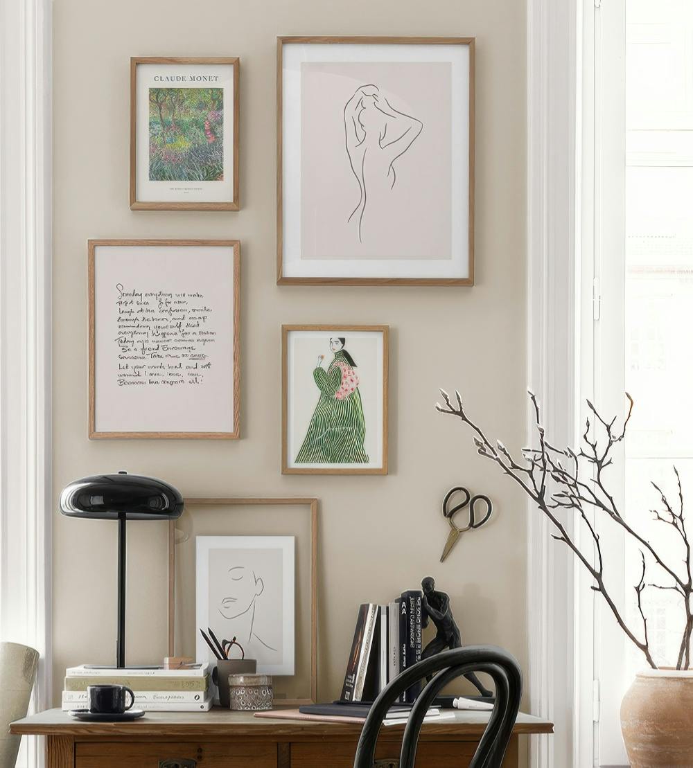 Simple Green gallery wall (ONE SIZE)