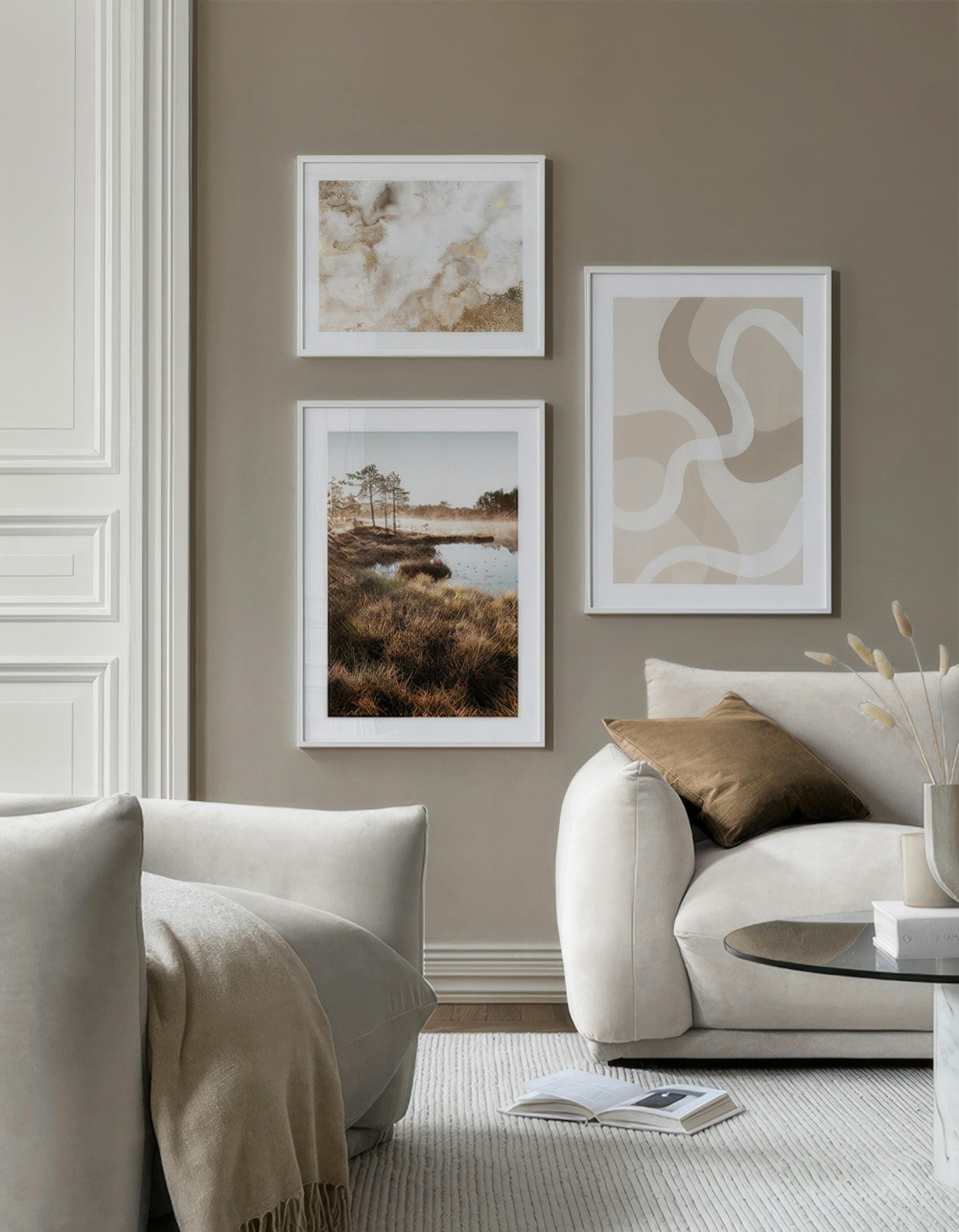 Golden Nature gallery wall