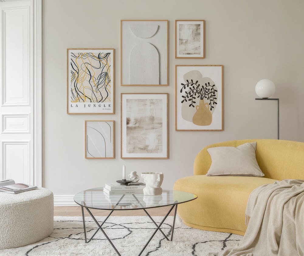 Yellow Abstract decoration murale (ONE SIZE)