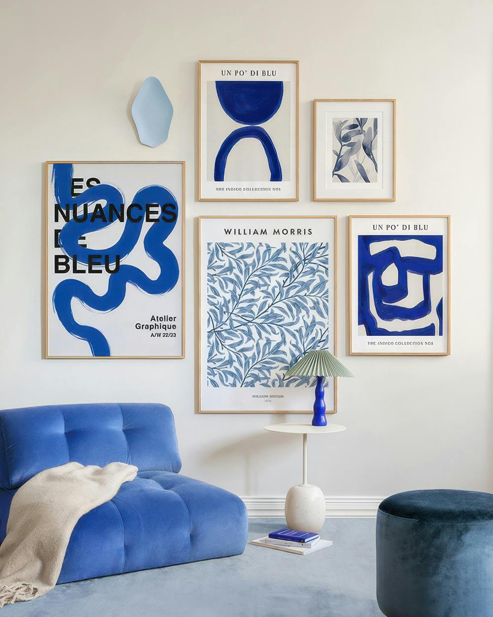 All about blue gallery wall