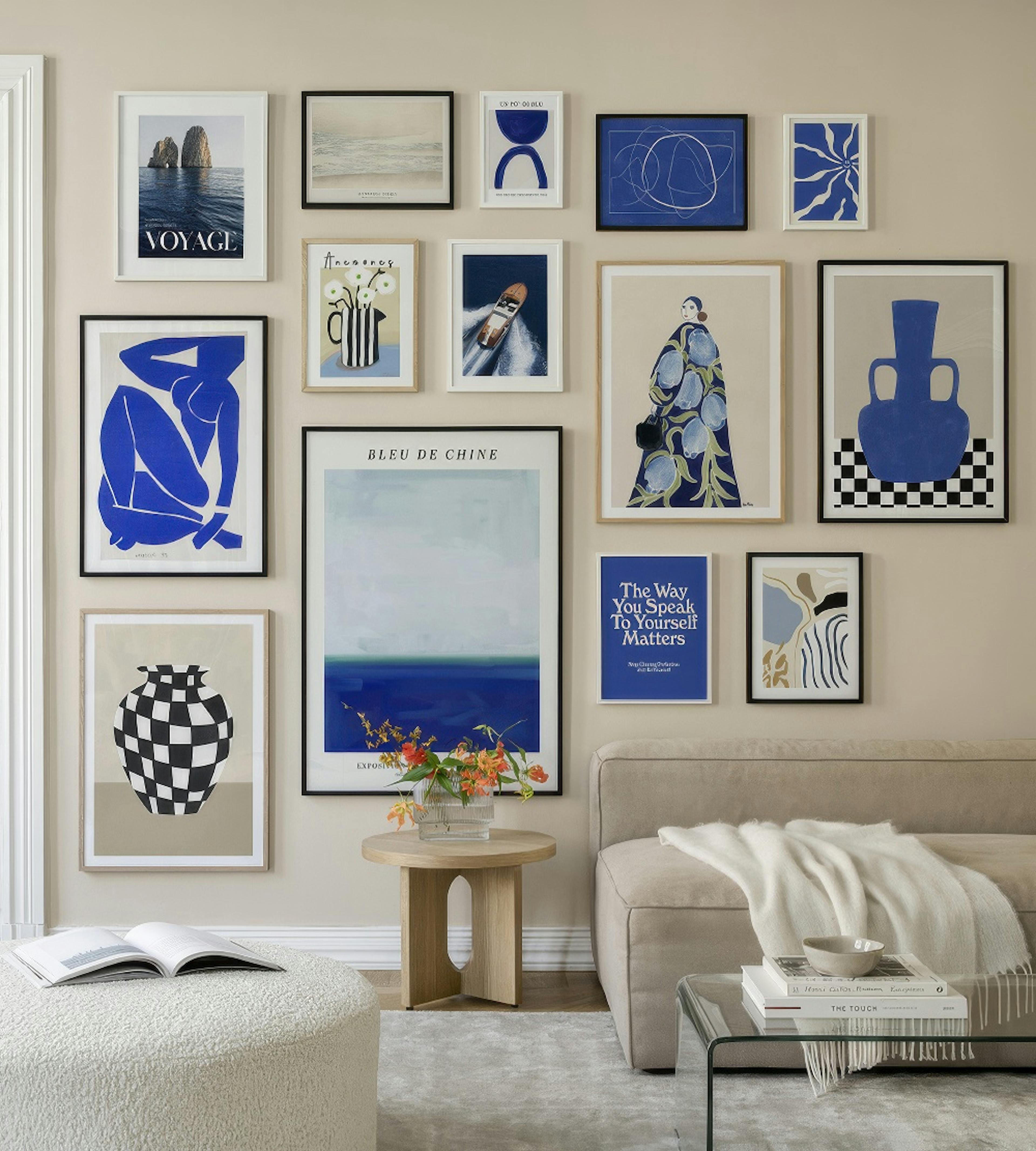 Fifty Shades Of Blue bildevegg