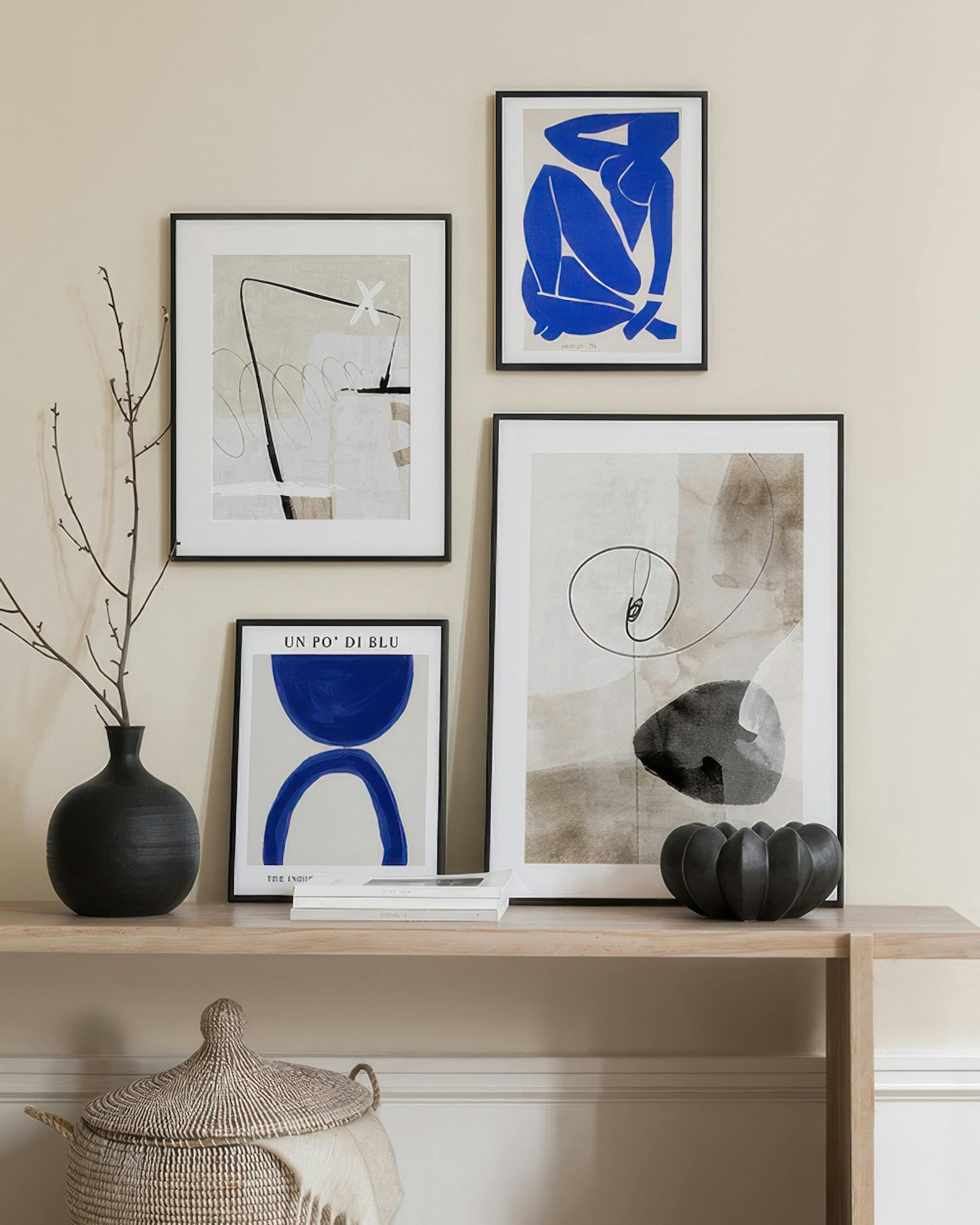 Artsy corner gallery wall