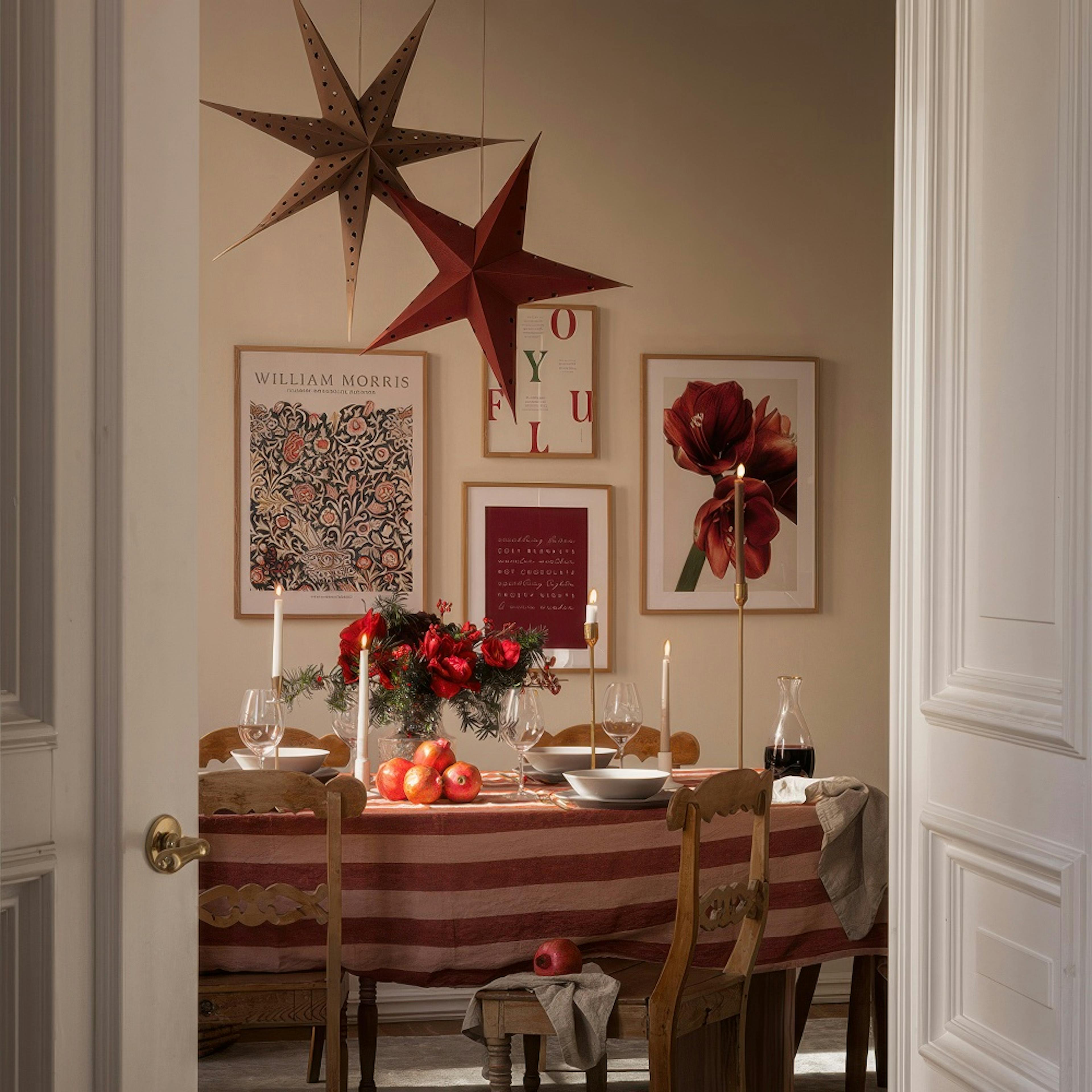 Traditional reds gallery wall