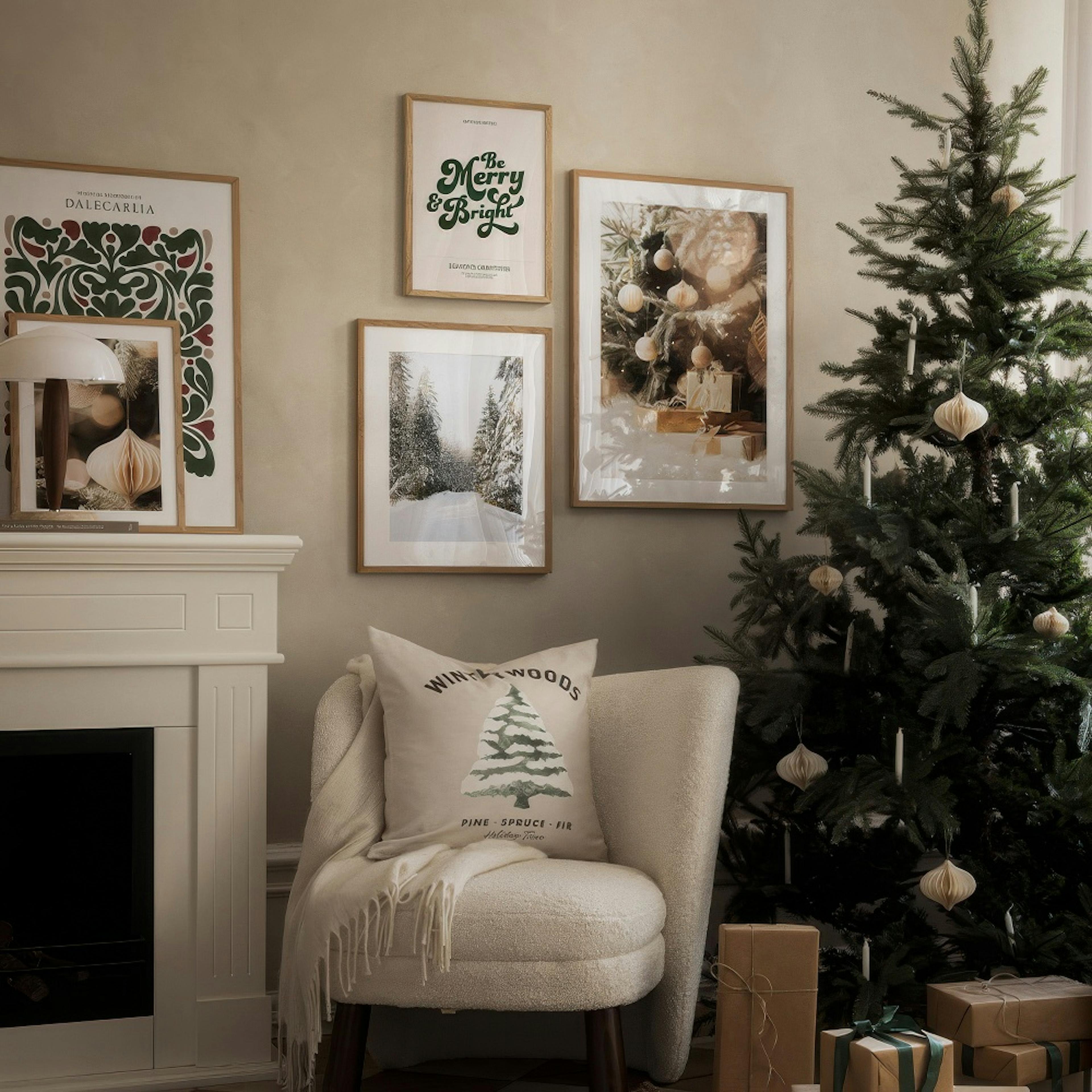 Winter woods gallery wall