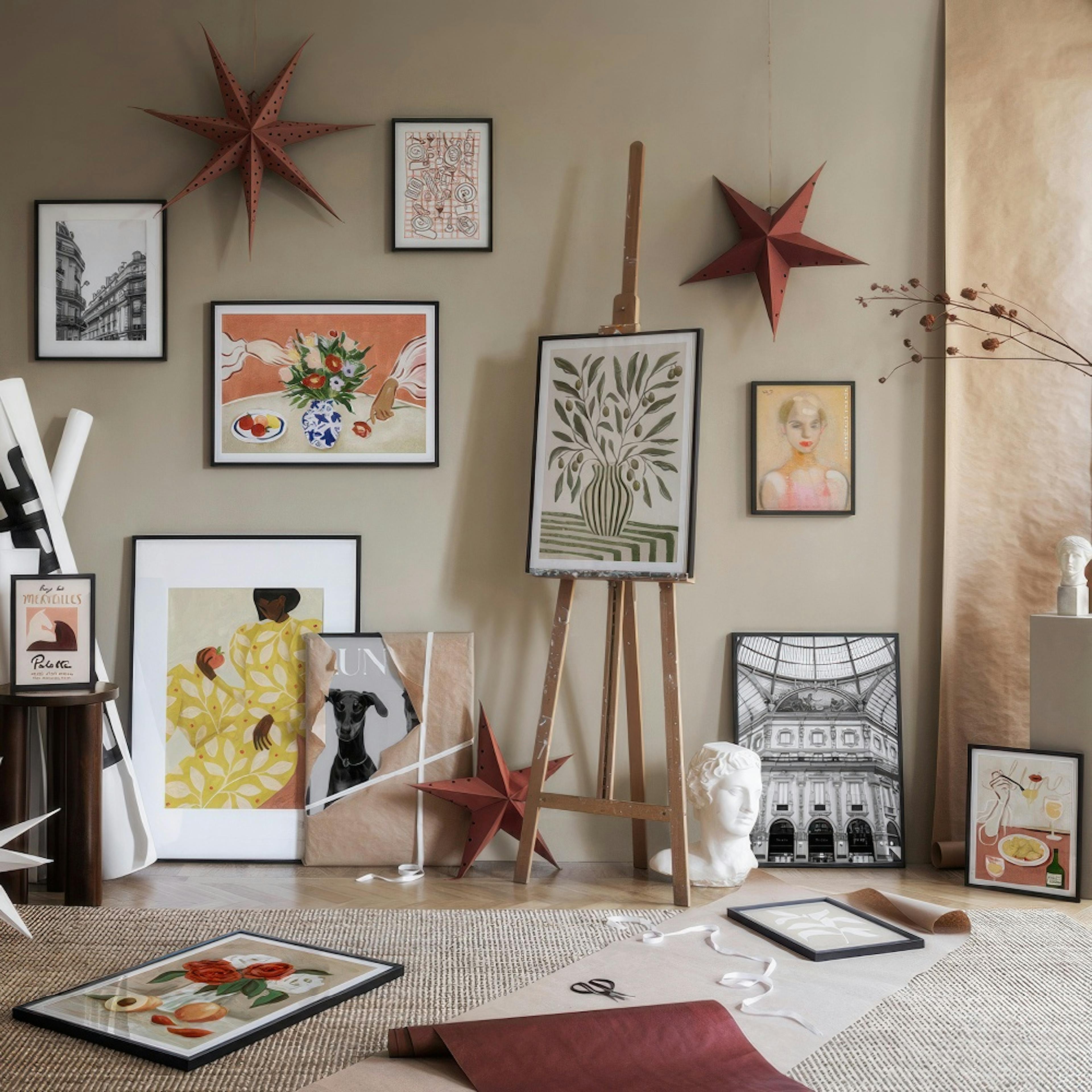 Inspirational neutrals gallery wall