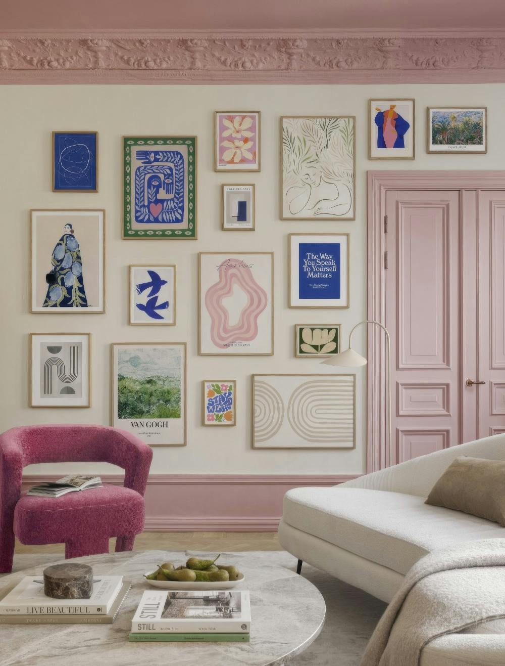 Artsy Pink parede de quadros (ONE SIZE)-Paredes de quadros