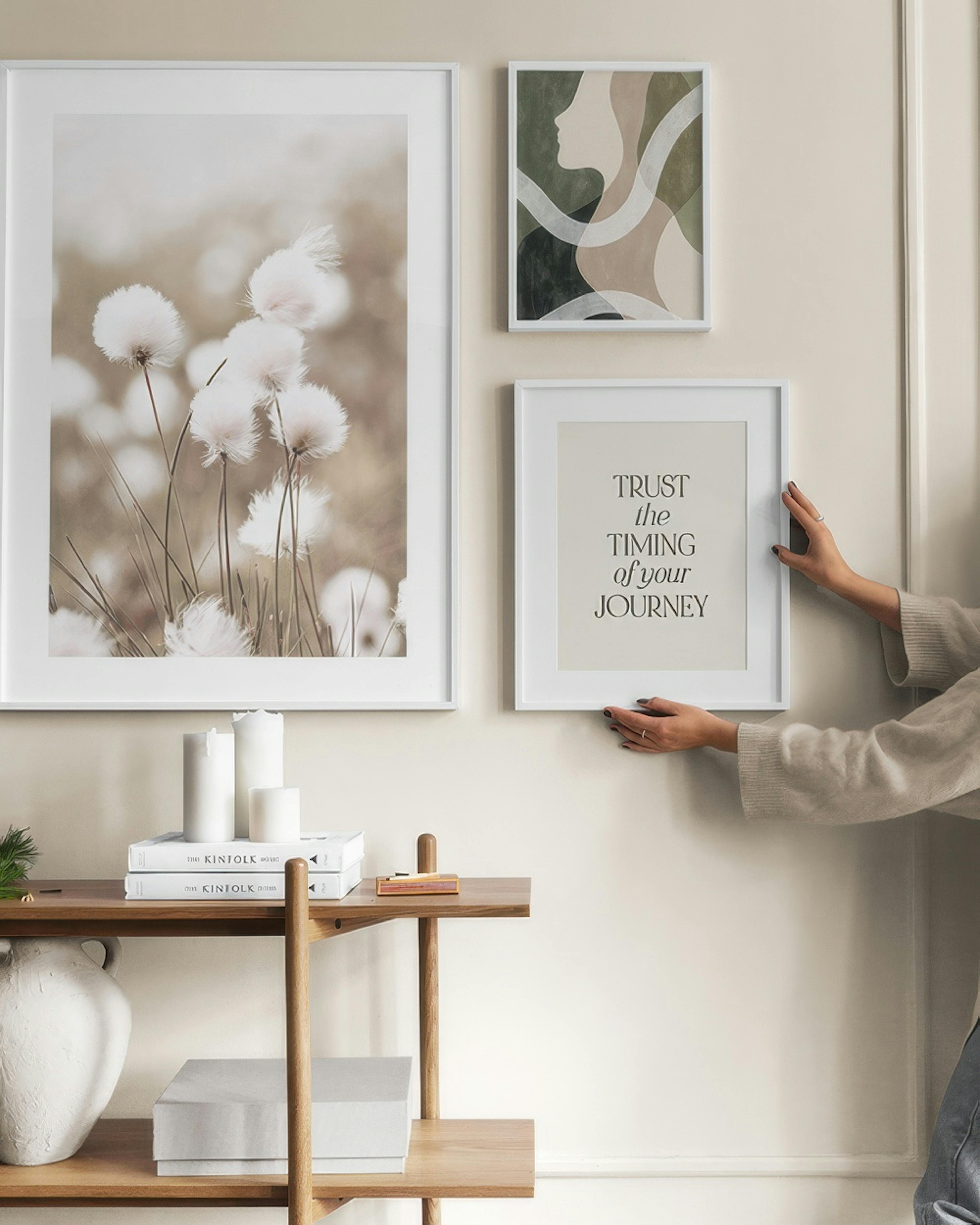 Beige hues gallery wall