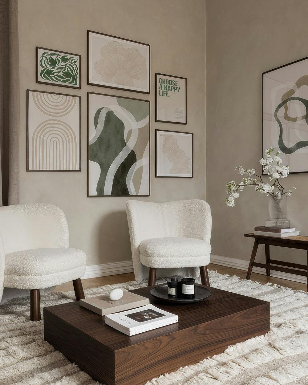 Shapes in green gallery wall (ONE SIZE)