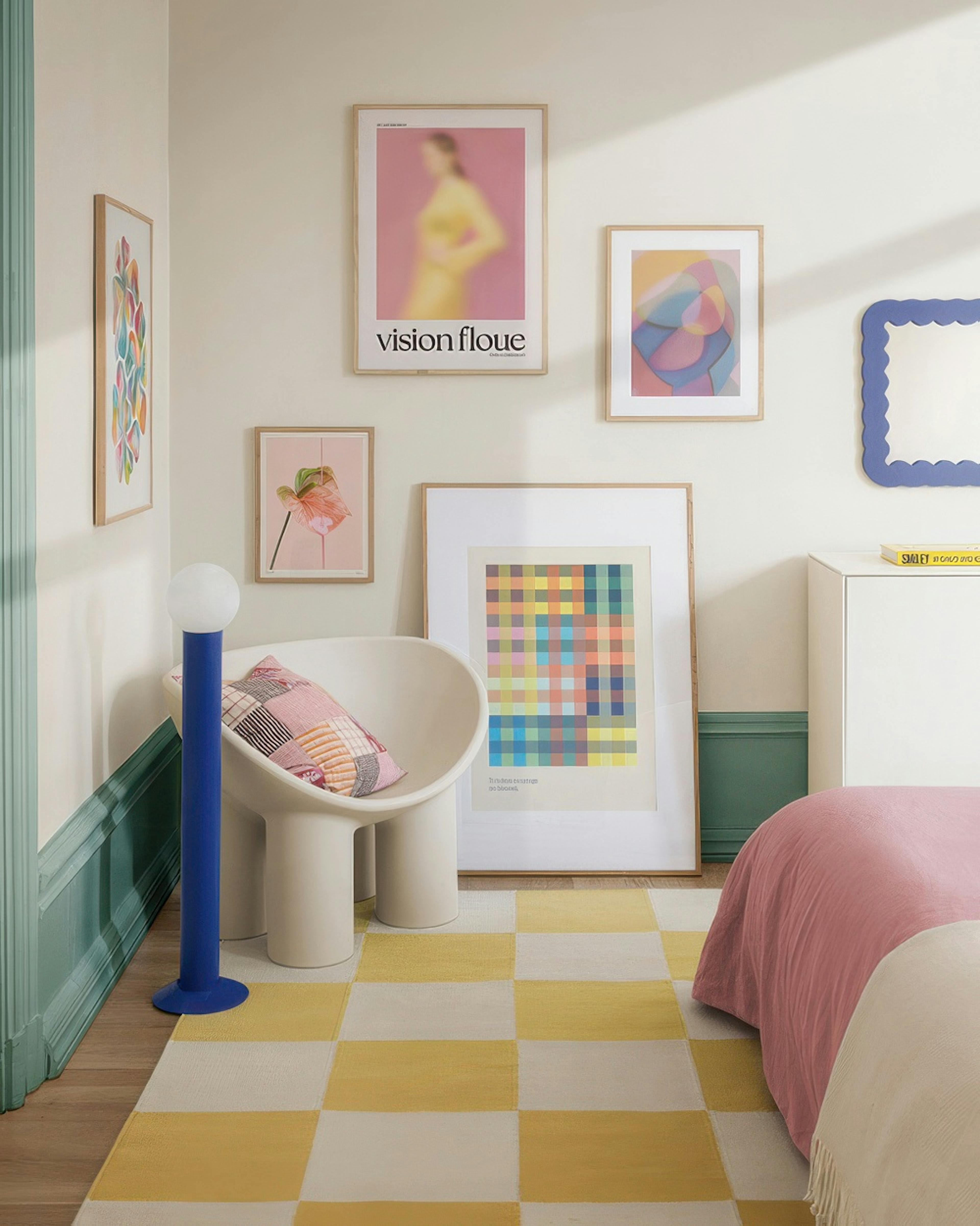Optimistic Pastels gallery wall