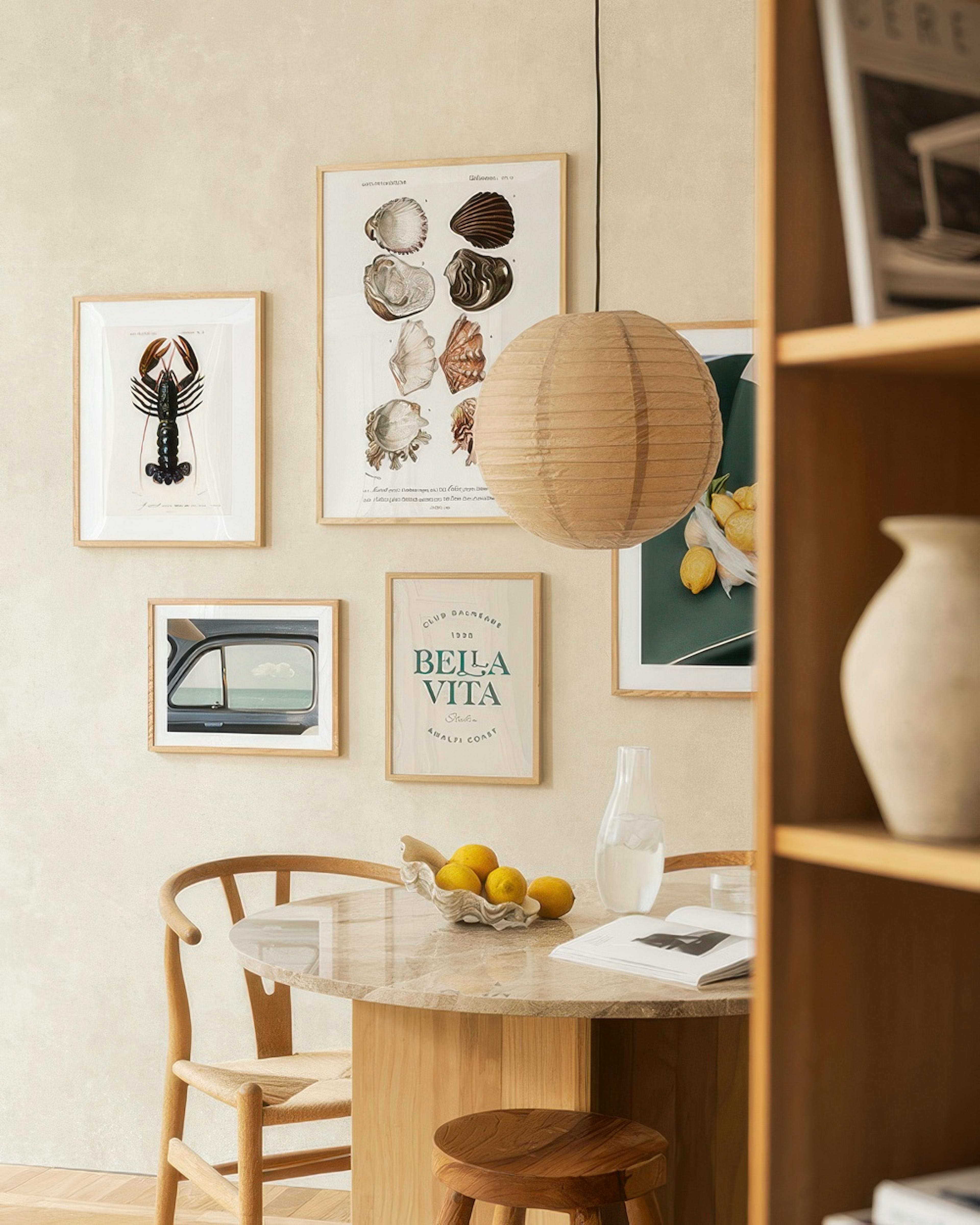 Seafood and Lemons gallery wall