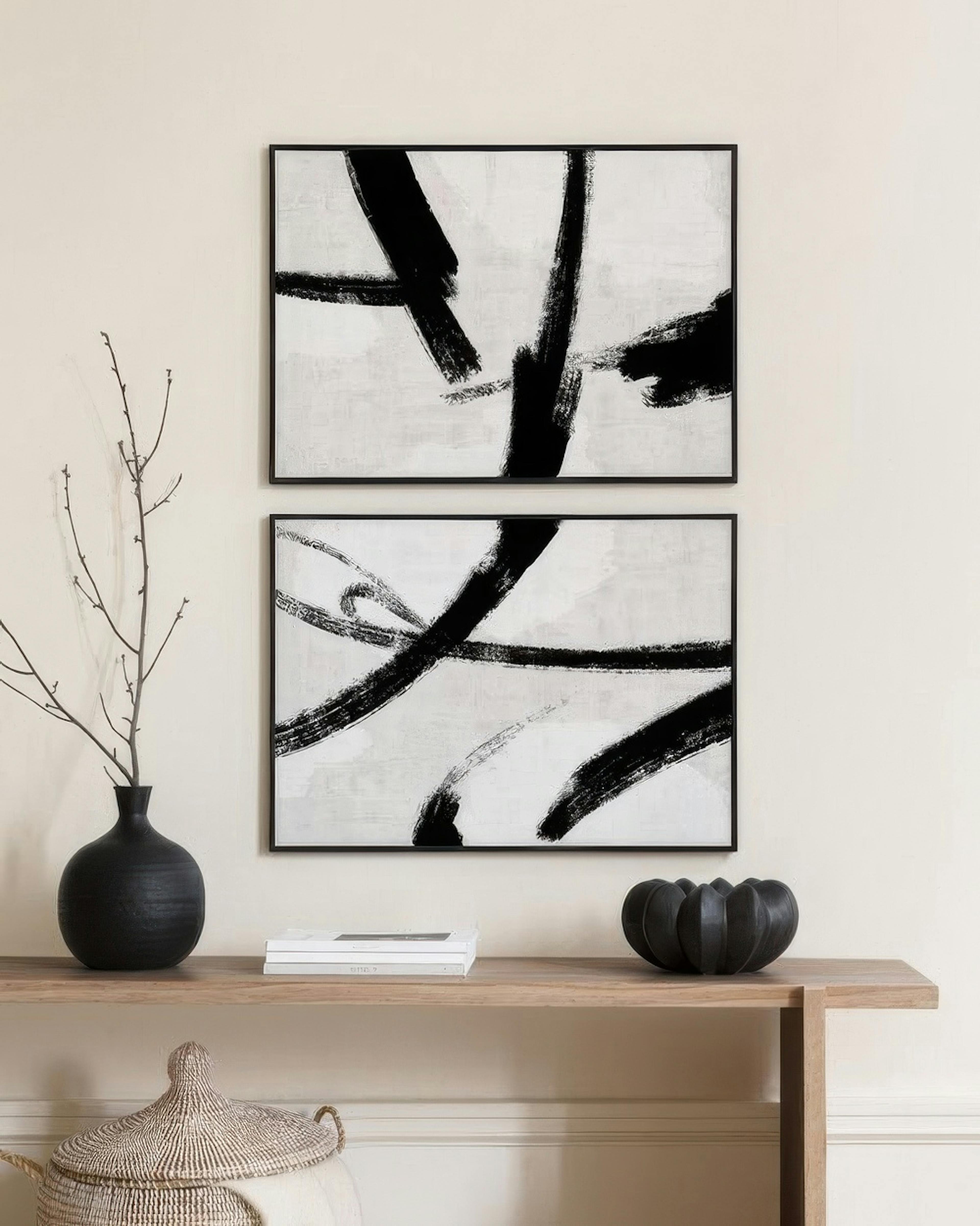 Black brush gallery wall