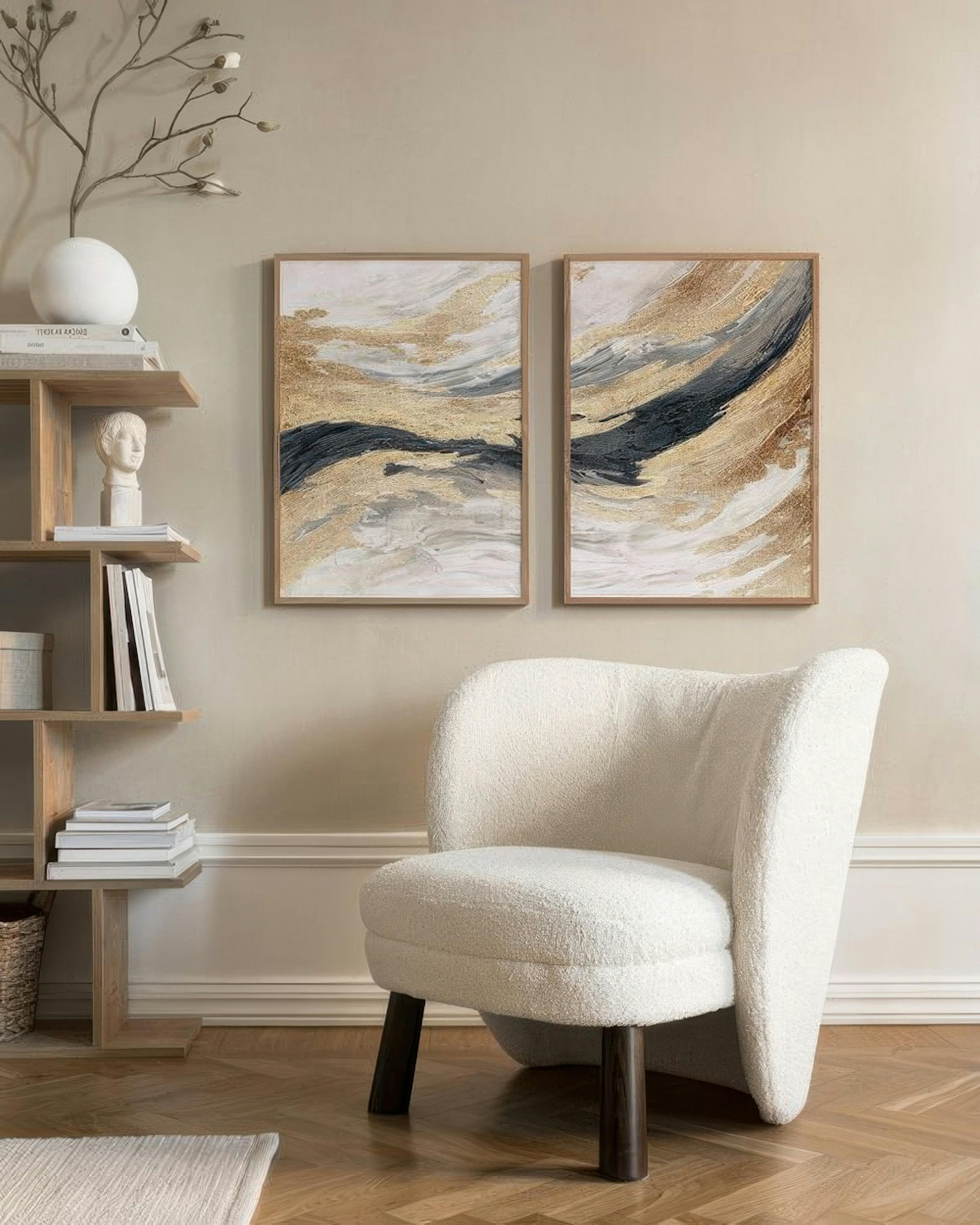 Gold wave gallery wall