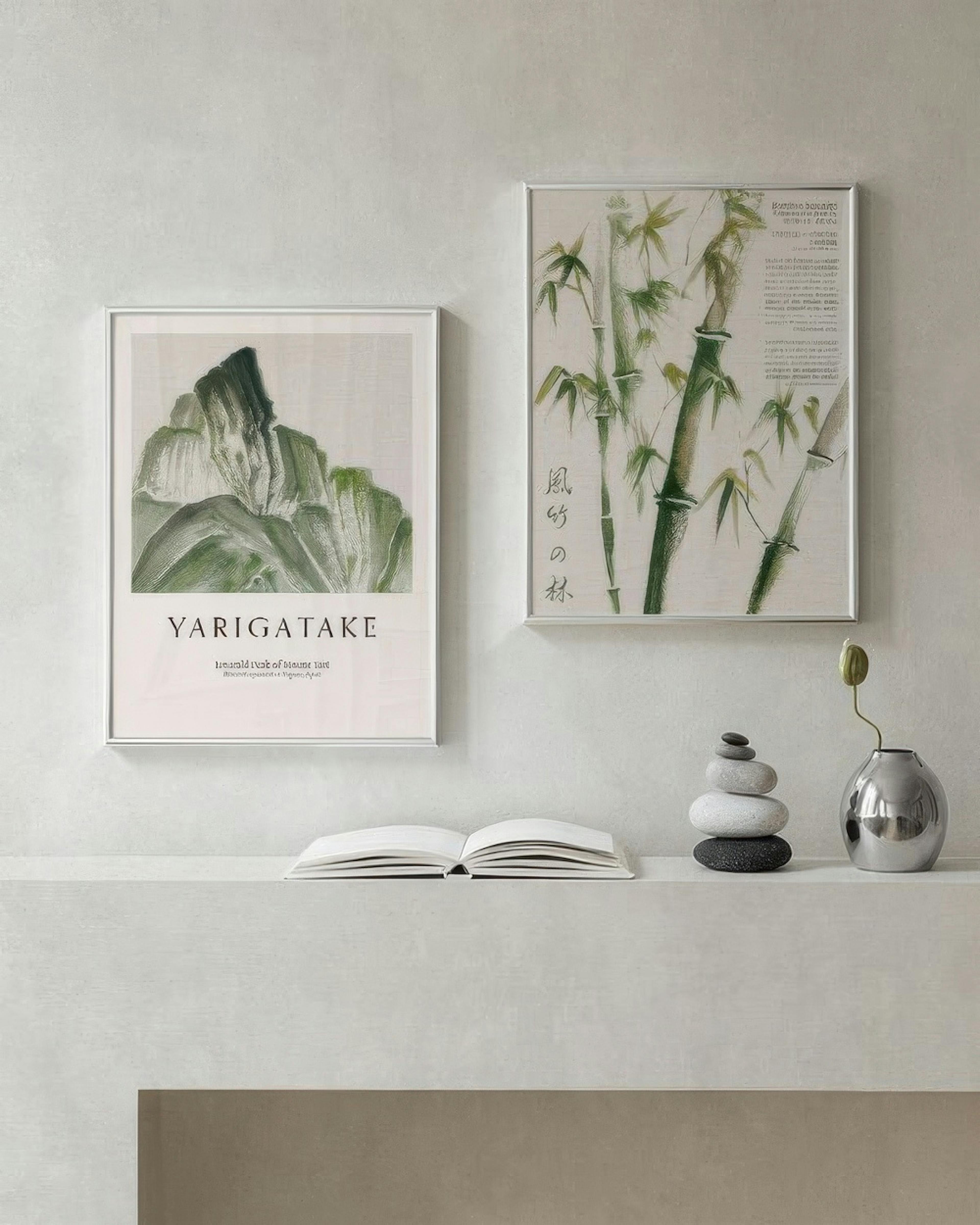Green Japan gallery wall