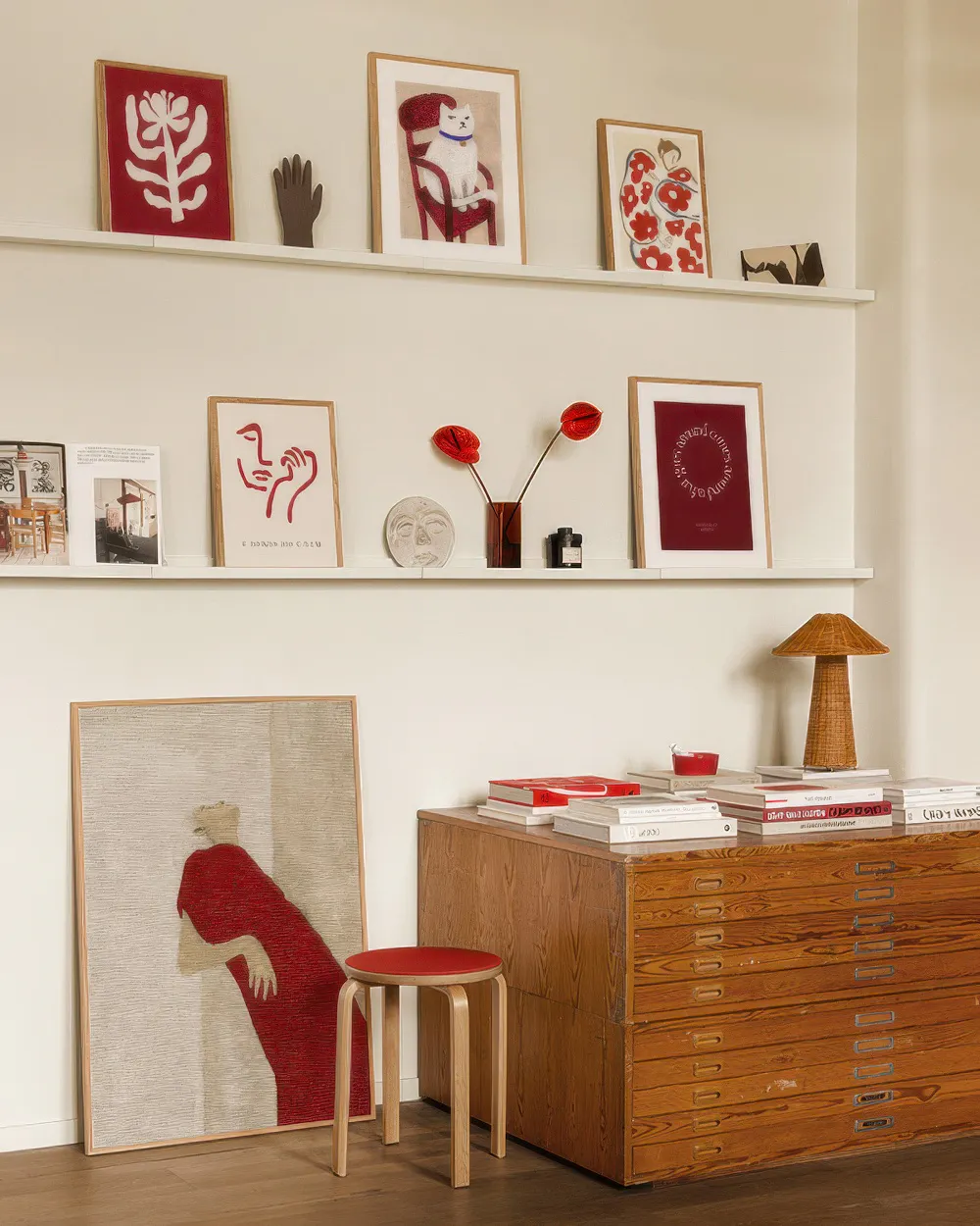 Radiant Red Bilderwand Moderne Rote Wei e Abstrakte Poster Desenio de Radiant Red Bilderwand Moderne Rote Wei e Abstrakte Poster Desenio de