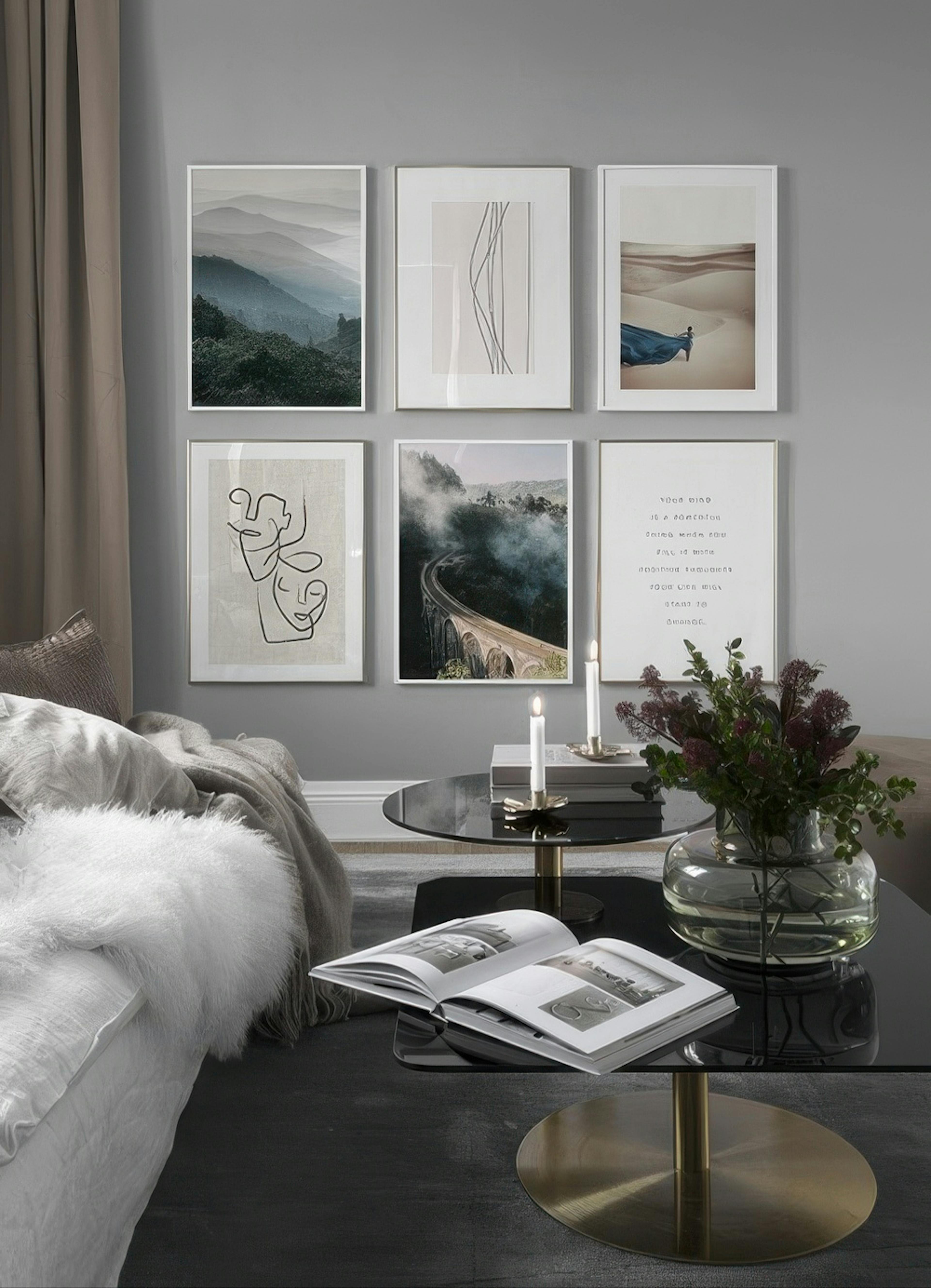 Golden beige gallery wall