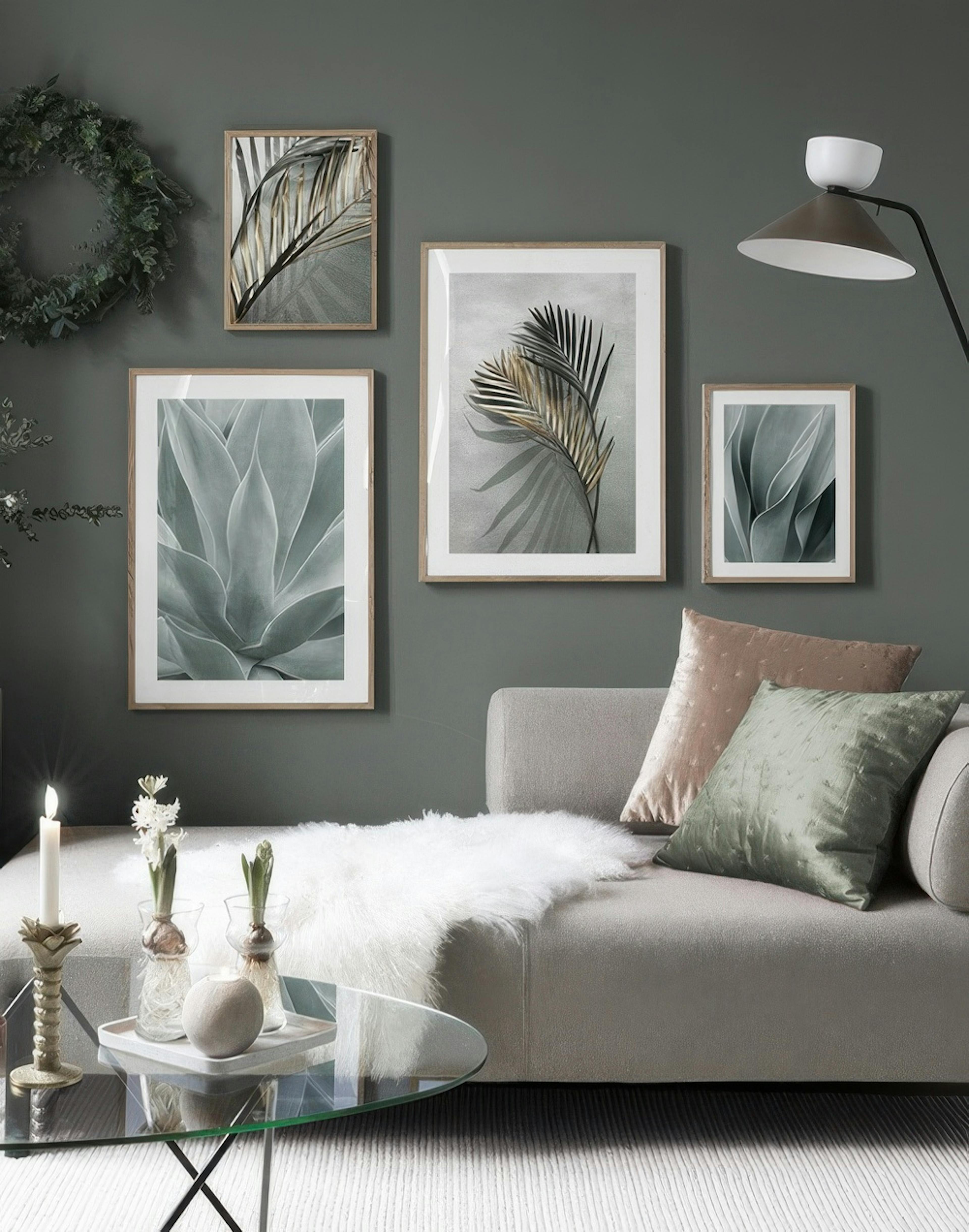 Soft green gallery wall