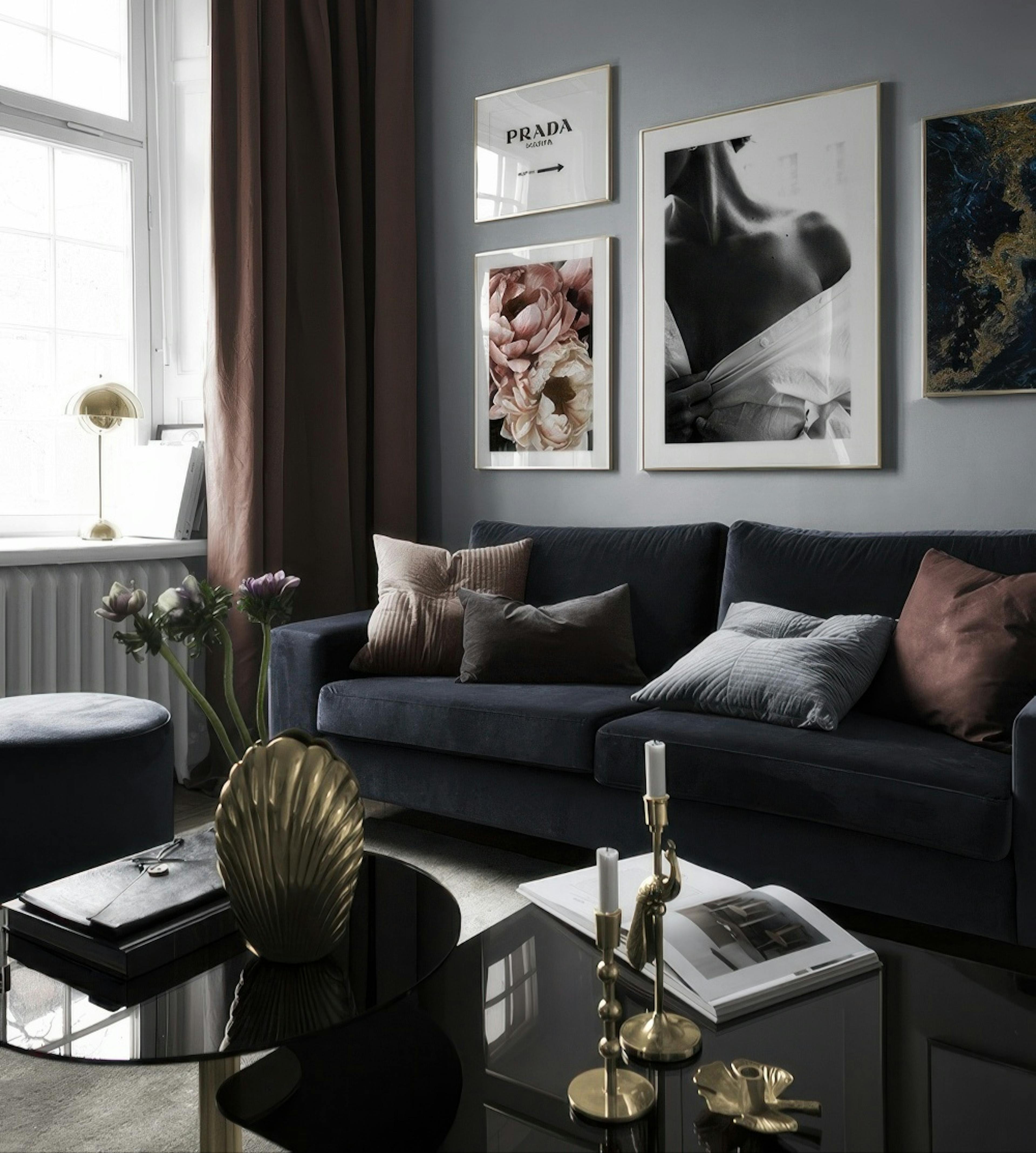 Fancy living gallery wall
