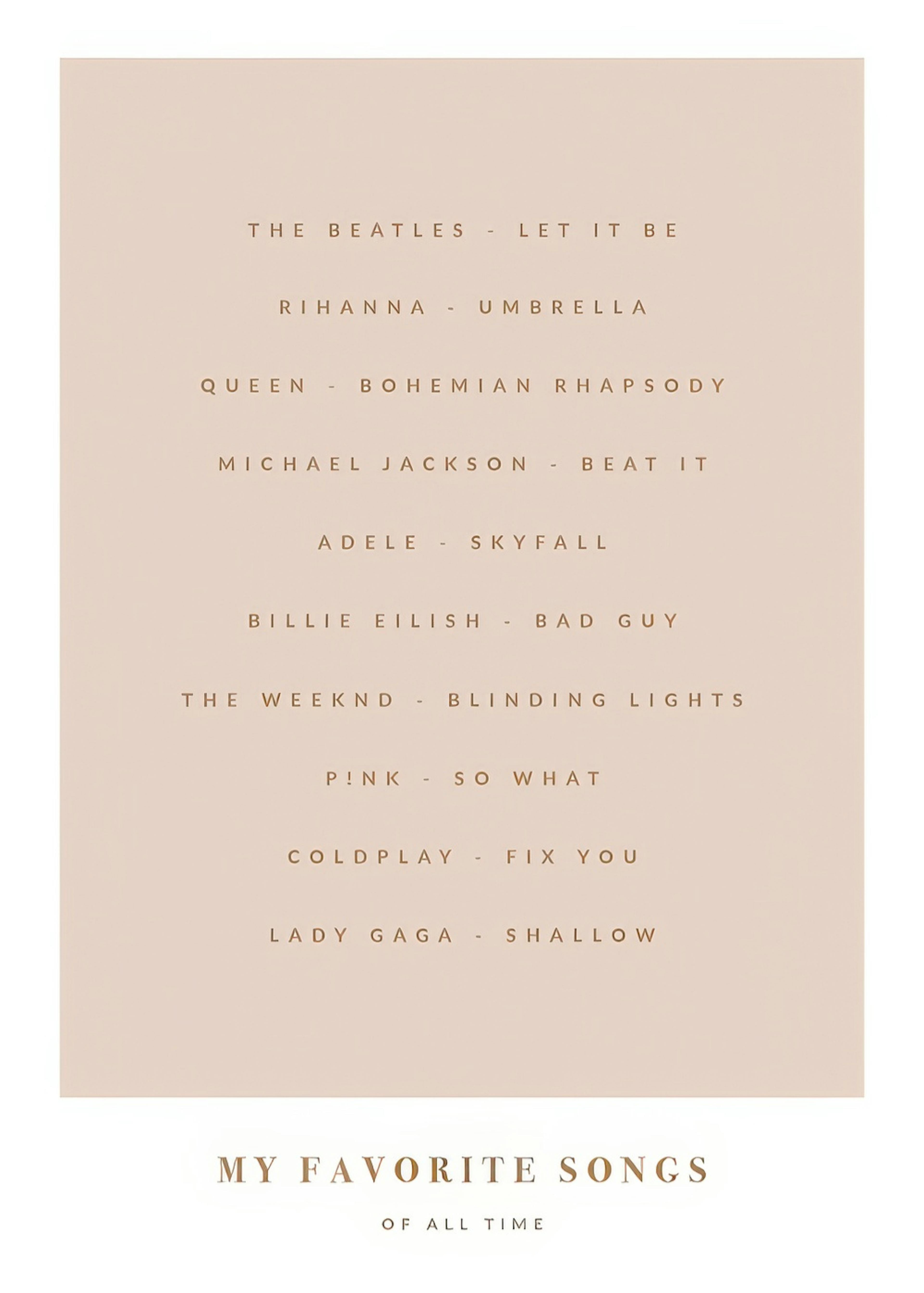 My Favorite Songs Pink Personal Plakát