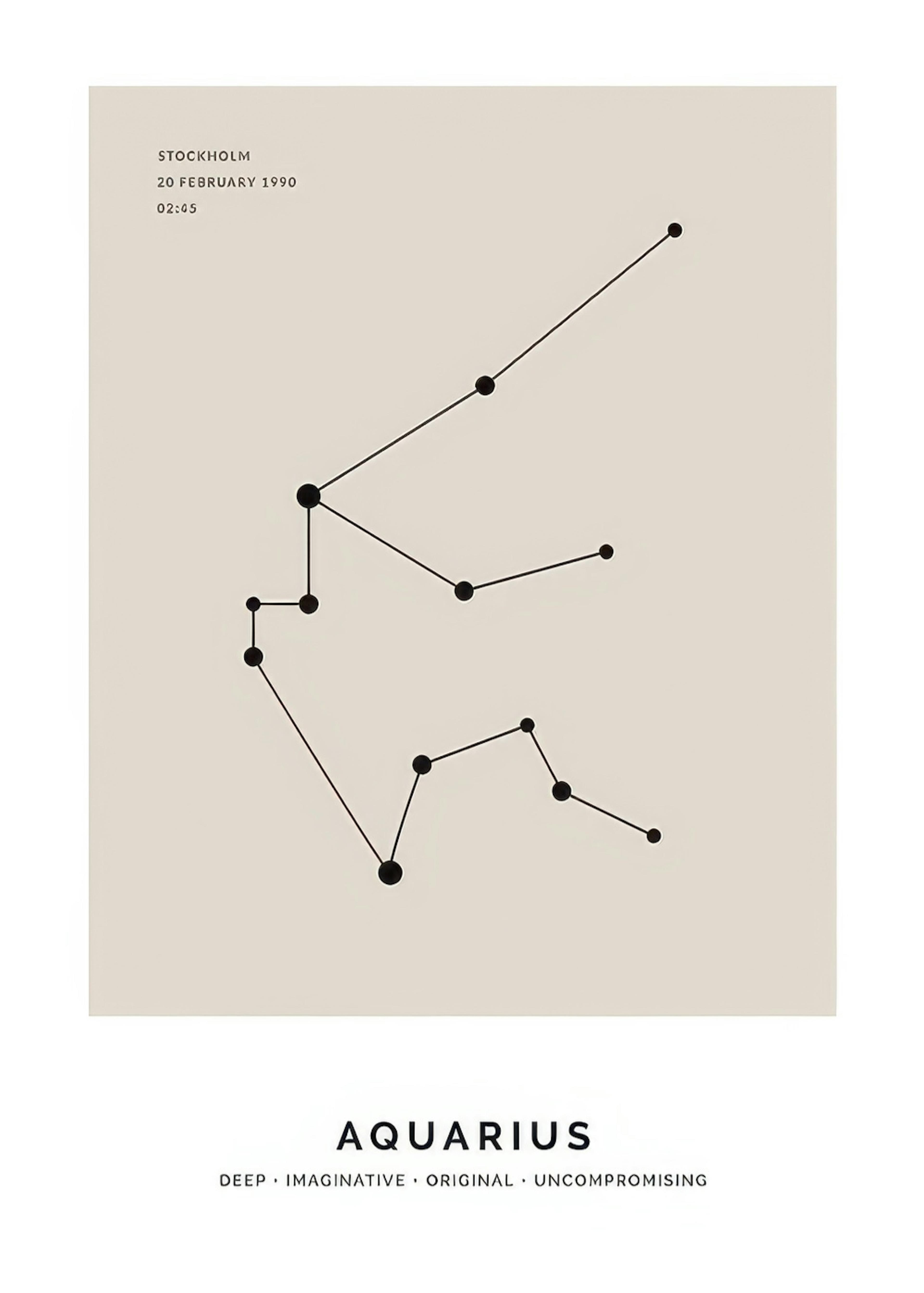 Constellation Beige Aquarius Personal Affiche