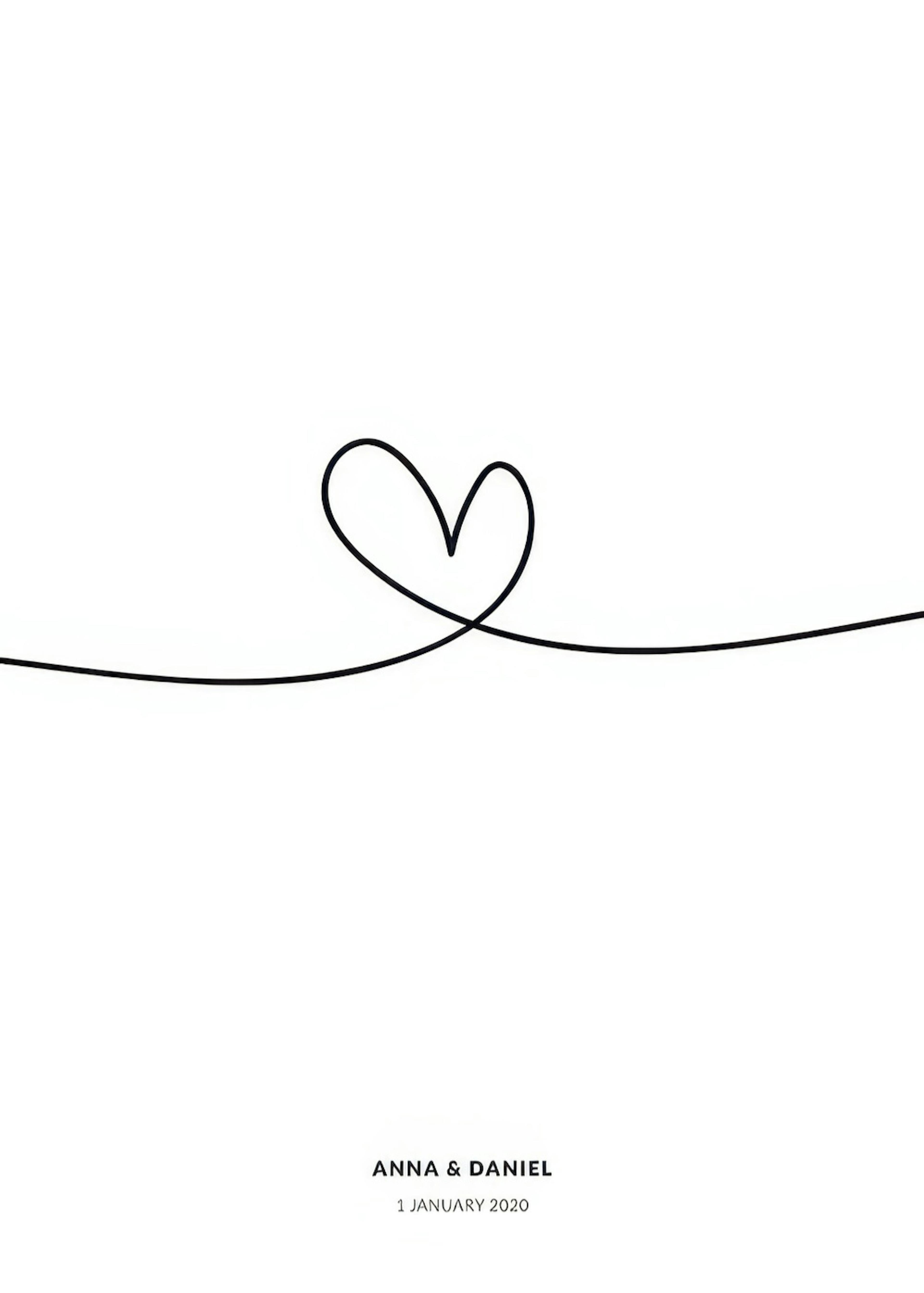 Line Heart Personal Plakat