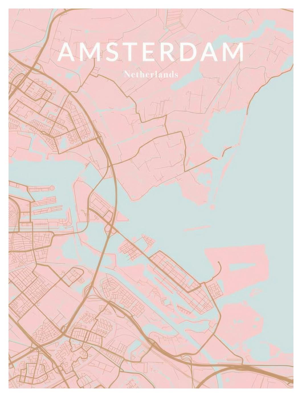 Pink Map Personal Poster (50x70 cm)- Plakaty personalizowane