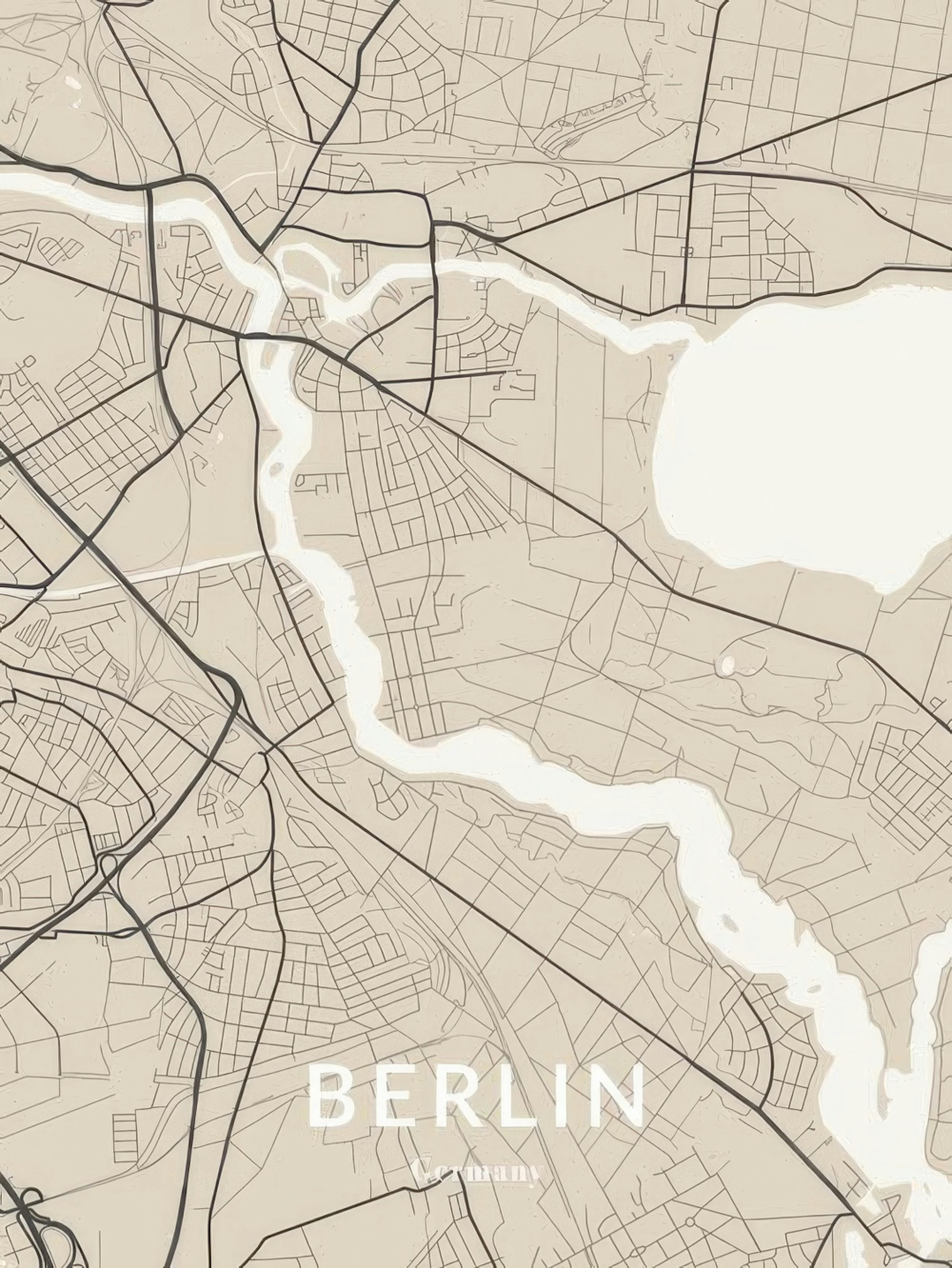 Beige Map Personal Poster