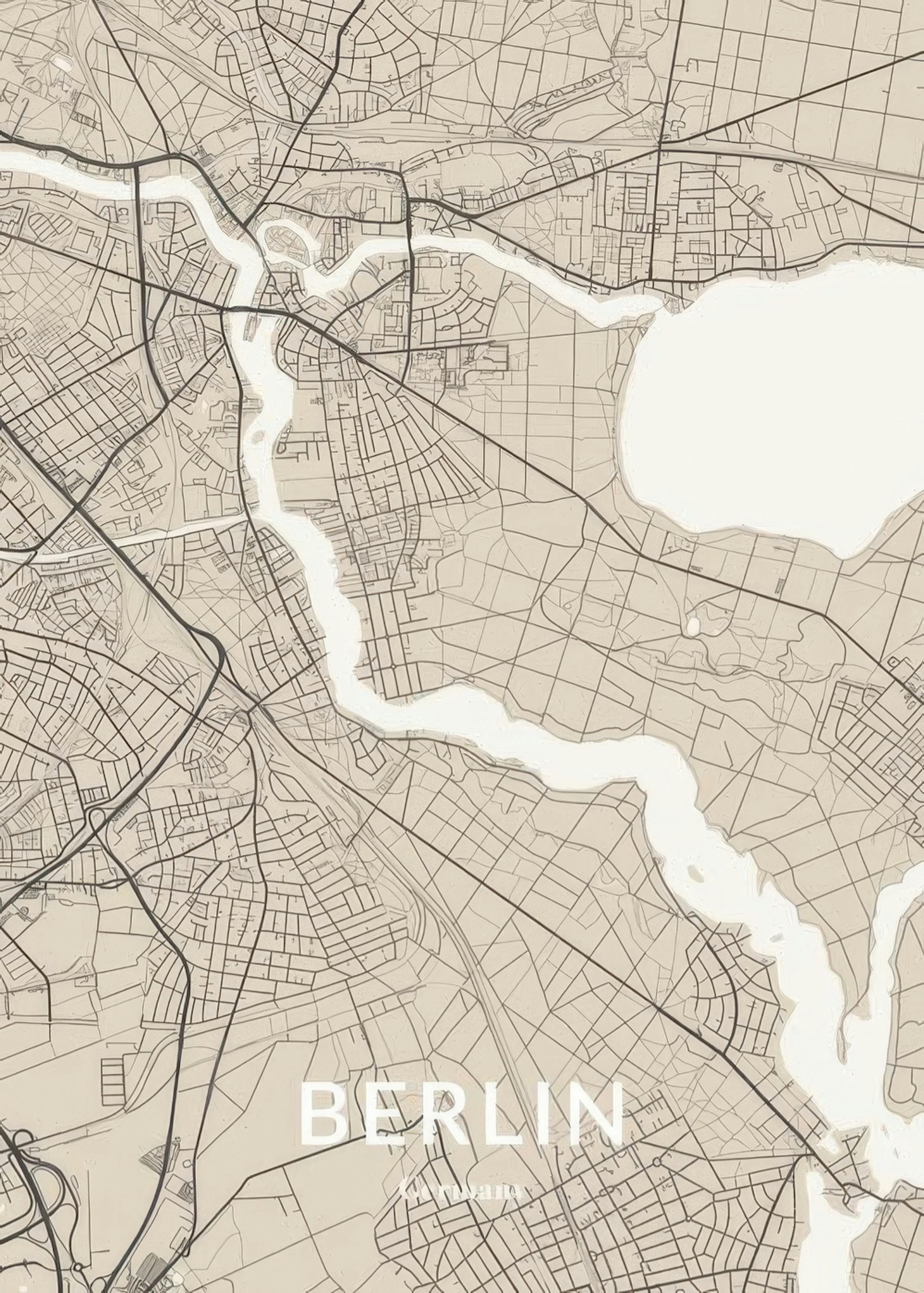 Beige Map Personal Poster 0
