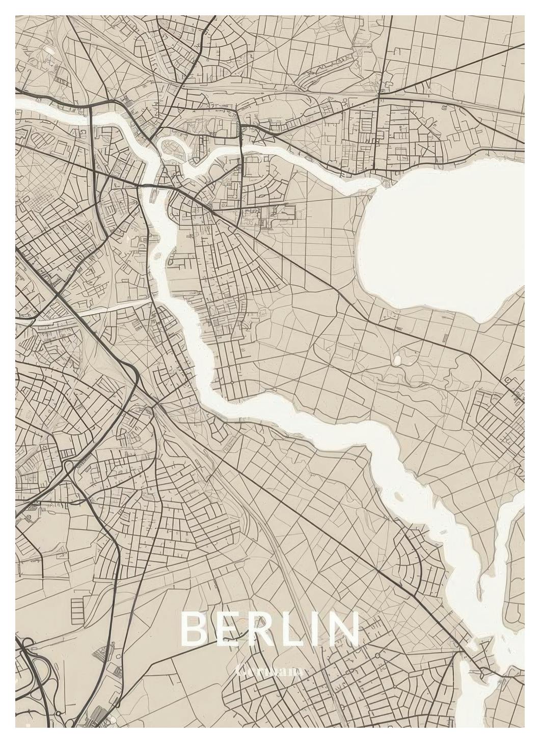 Beige Map Personal Poster (30x40 cm)- Plakaty personalizowane