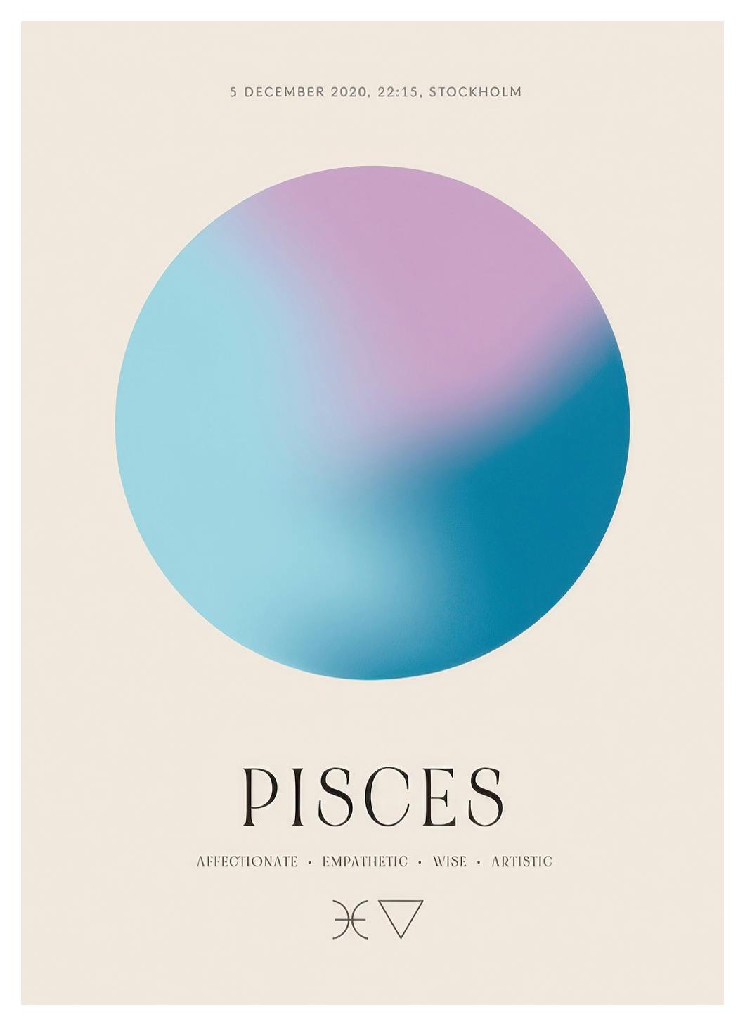 Prints - Aura Energy Pisces Personal Poster (50x70 cm) - Personalised prints