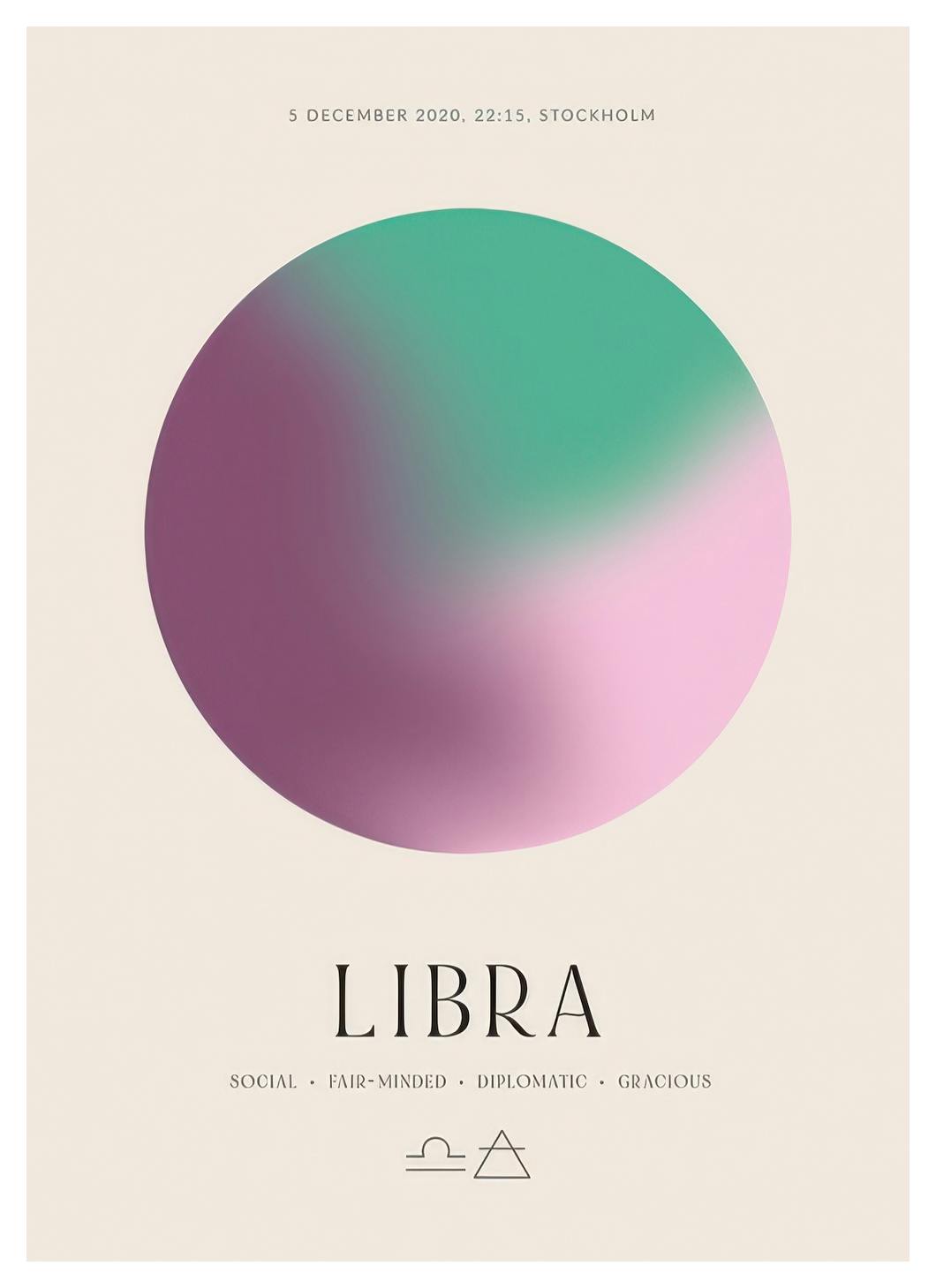 Prints - Aura Energy Libra Personal Poster (50x70 cm) - Personalised prints