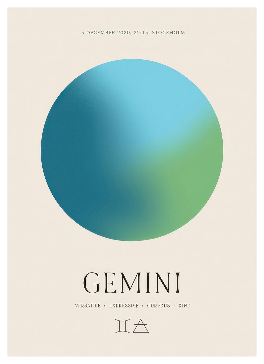 Prints - Aura Energy Gemini Personal Poster (30x40 cm) - Personalised prints