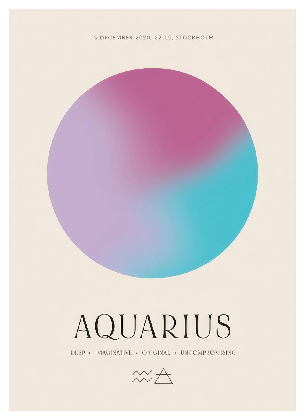 Prints - Aura Energy Aquarius Personal Poster (50x70 cm) - Personalised prints