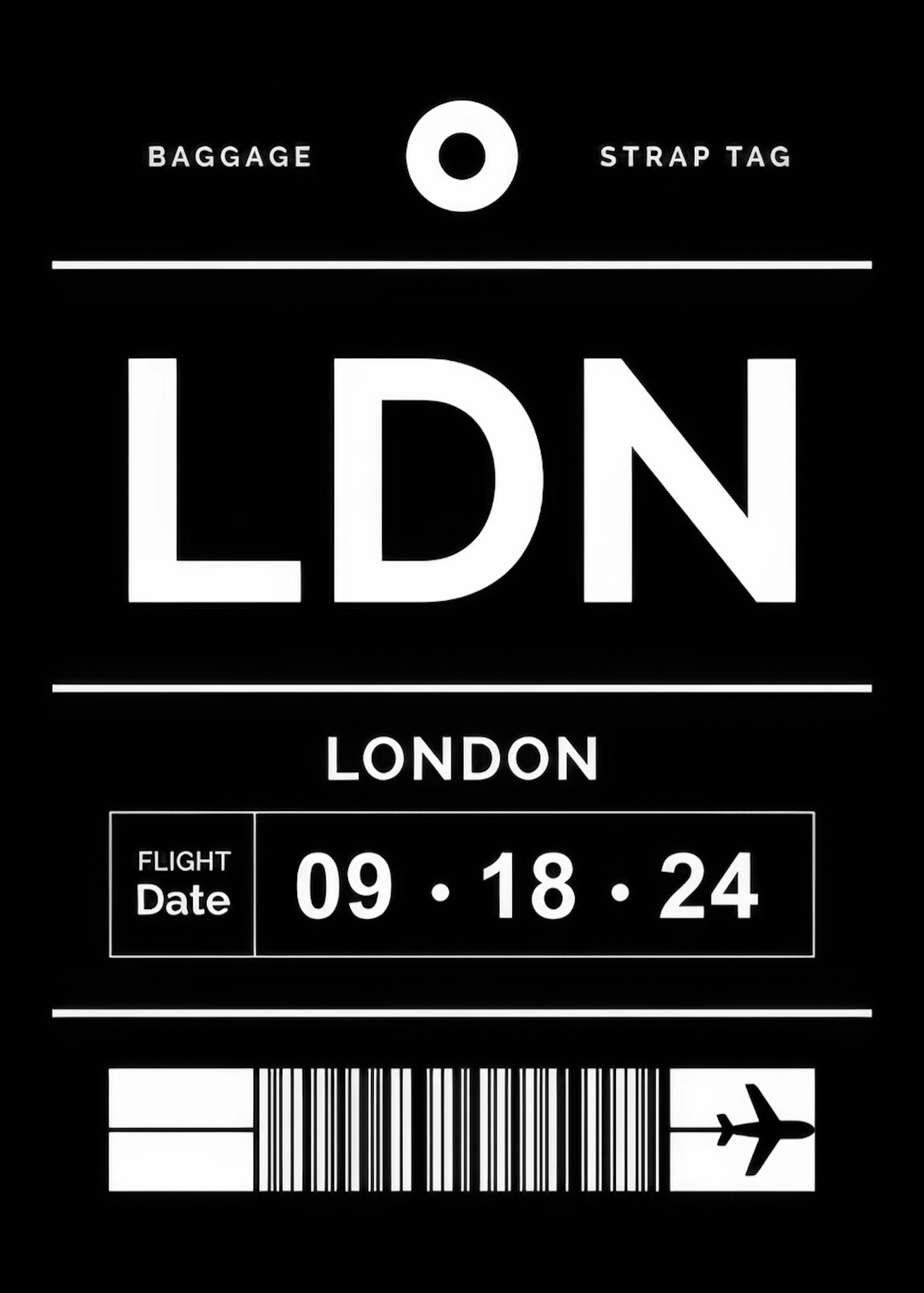 Baggage Tag No1 Black Personal Poster 0