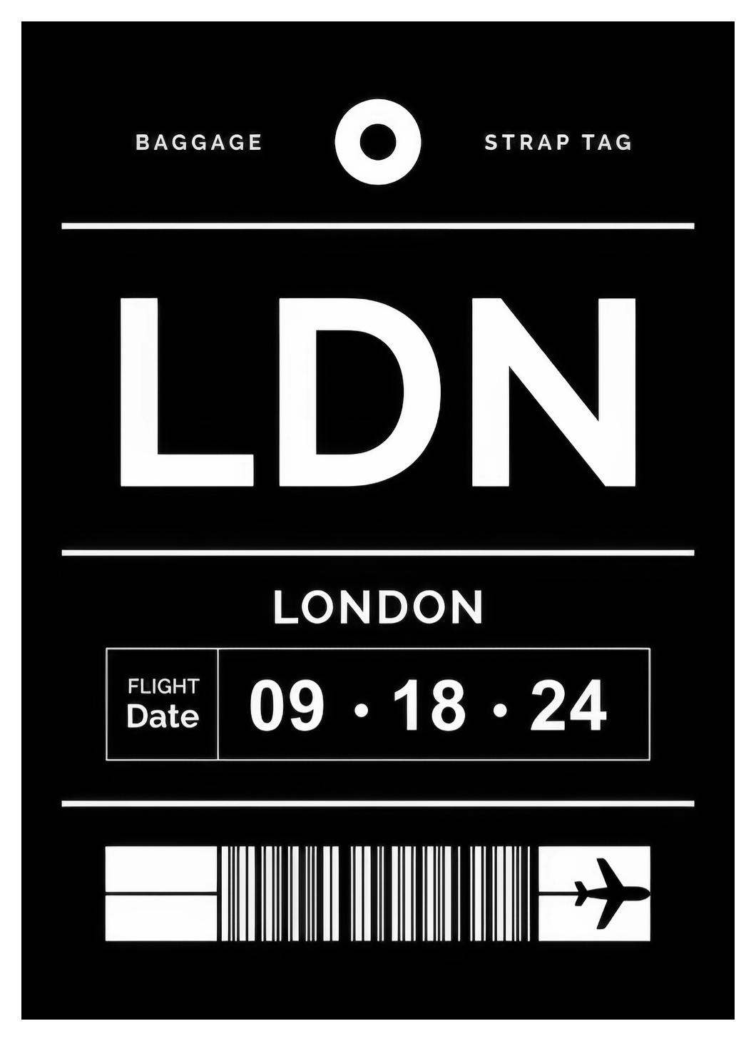Baggage Tag No1 Black Personal Poster (50x70 cm)