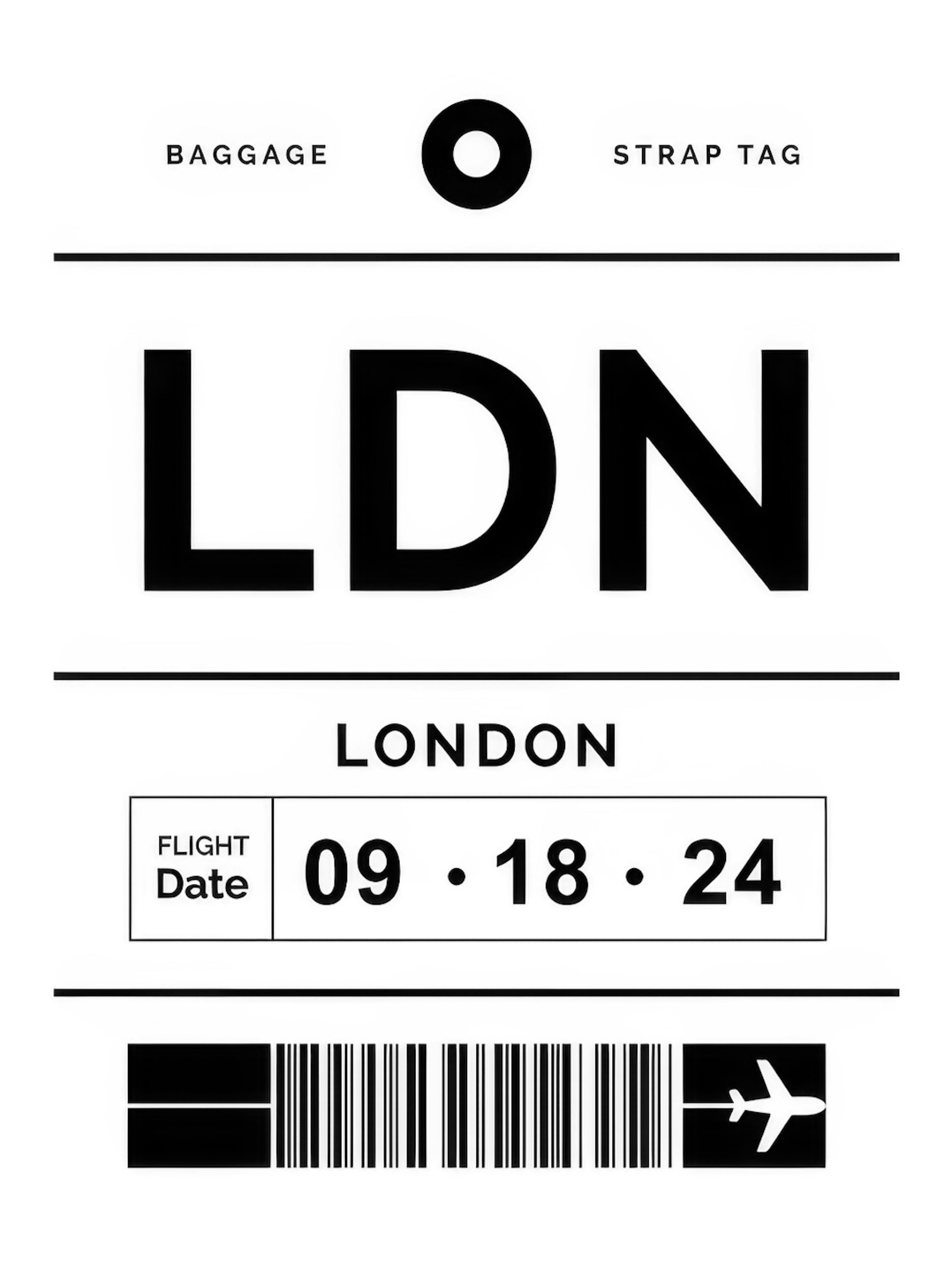 Baggage Tag No1 White Personal Poster