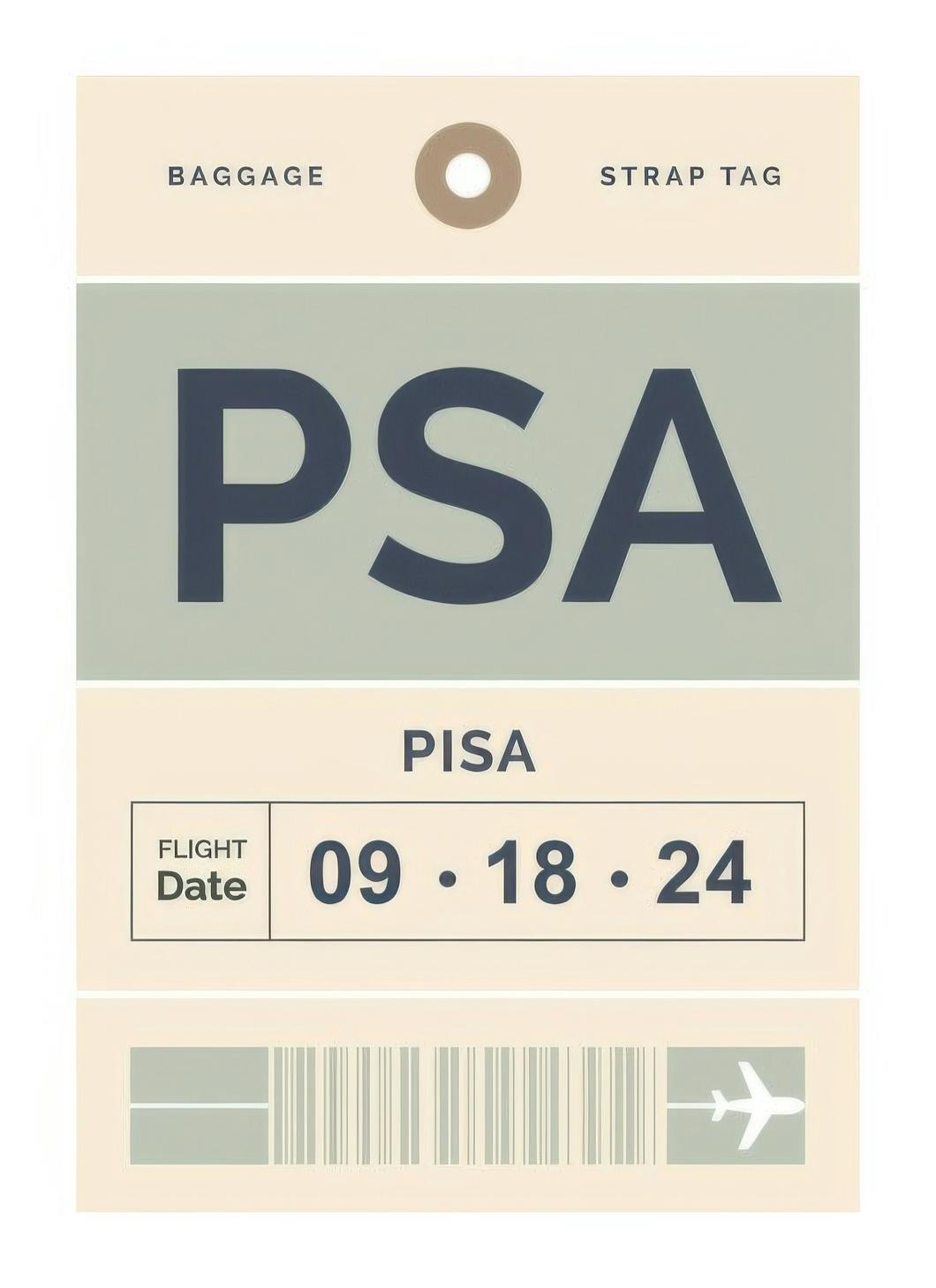 Prints - Baggage Tag No1 Green Personal Poster (30x40 cm) - Personalised prints