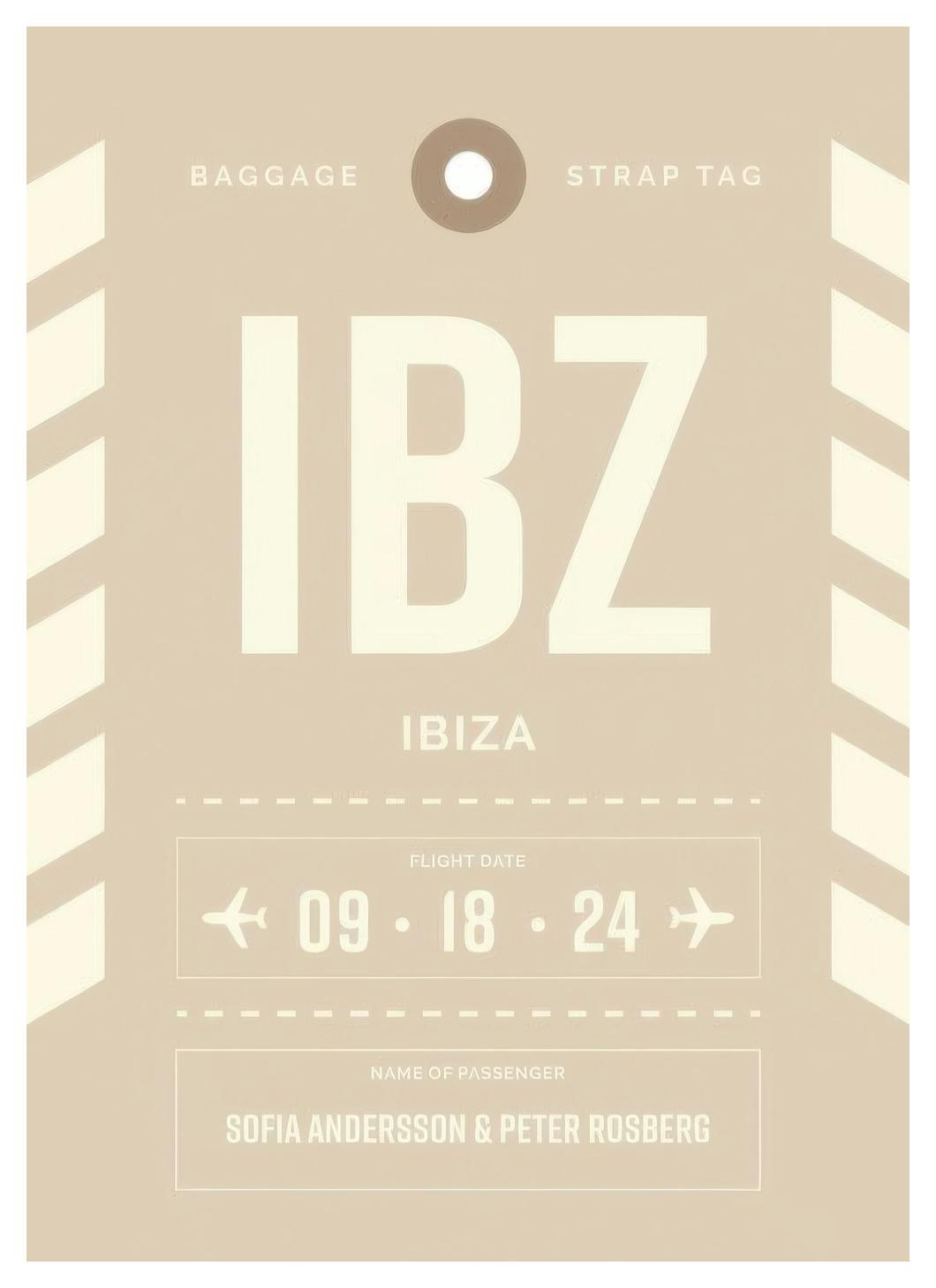 Baggage Tag No2 Beige Personal Poster (30x40 cm) - Gepersonaliseerde posters