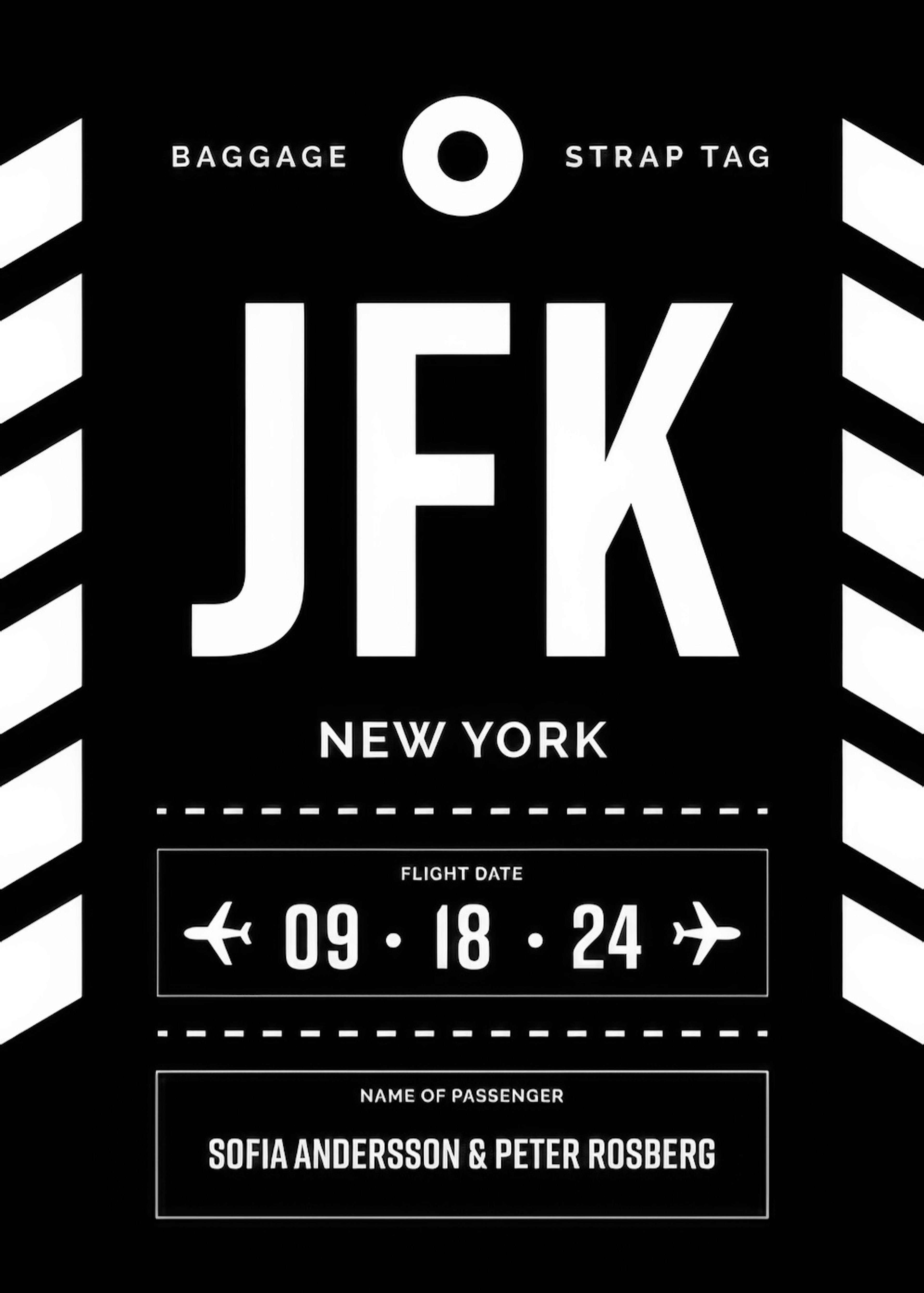 Baggage Tag No2 Black Personal Poster 0