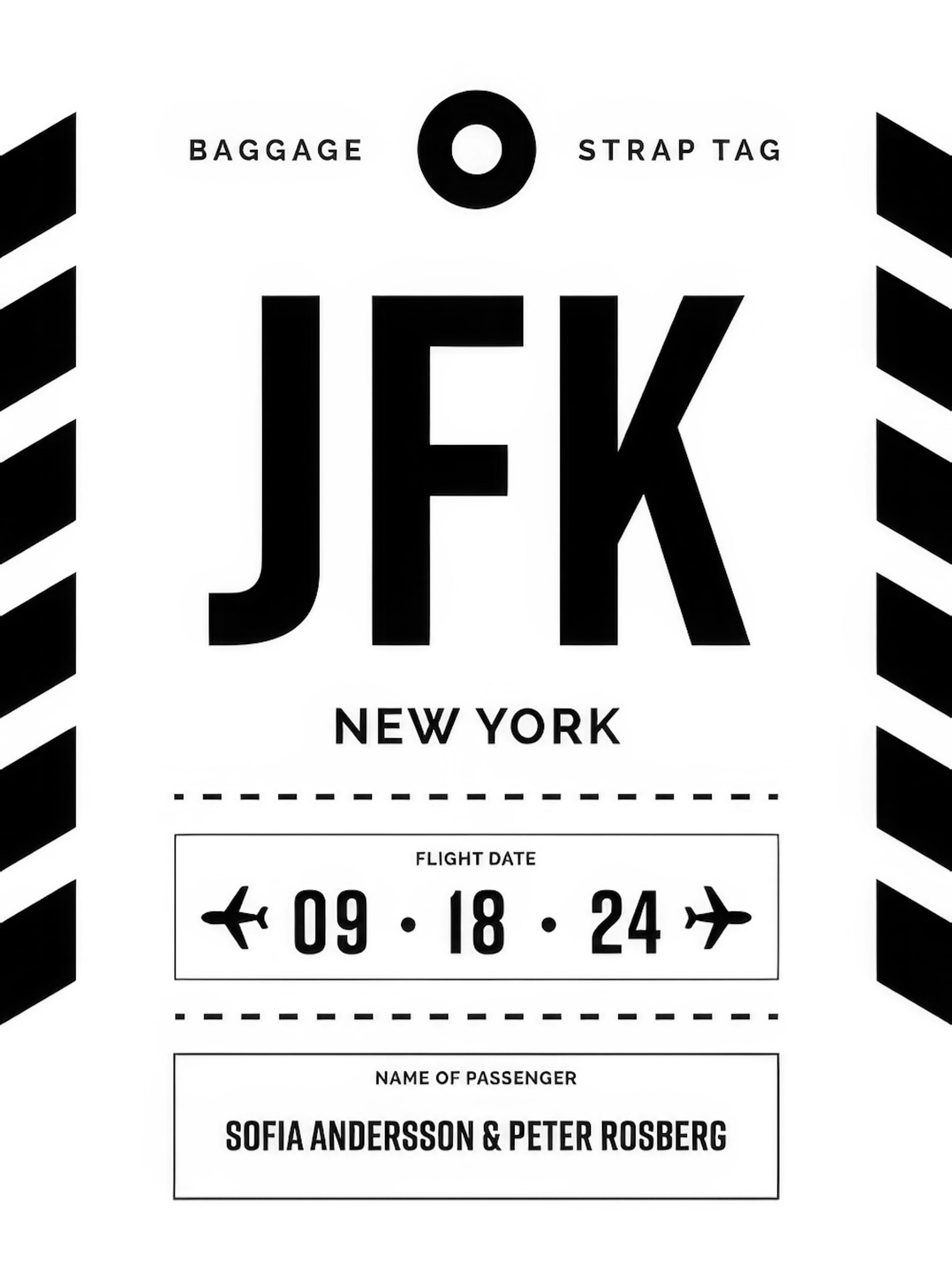 Baggage Tag No2 White Personal Poster