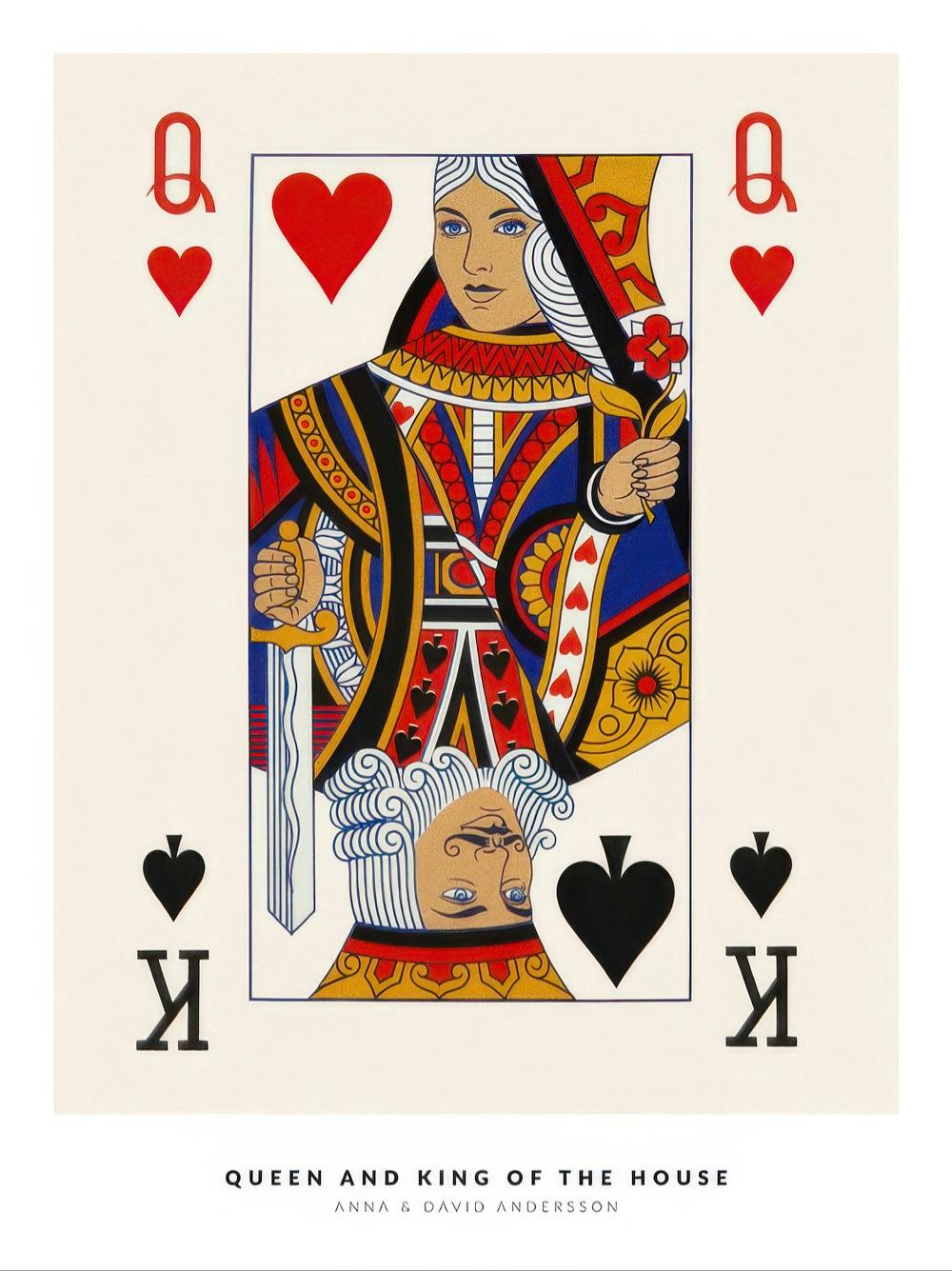 Queen and King Personal Poster Playing Card Art Desenio CA