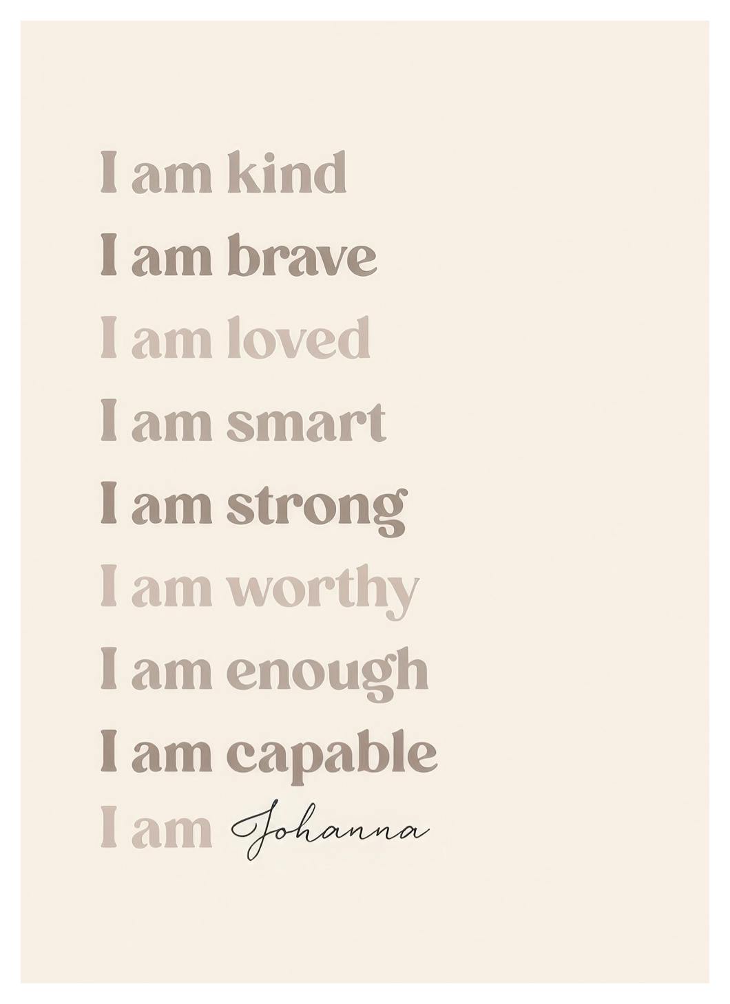 I Am Personal Plakat (50x70 cm)- Plakaty personalizowane