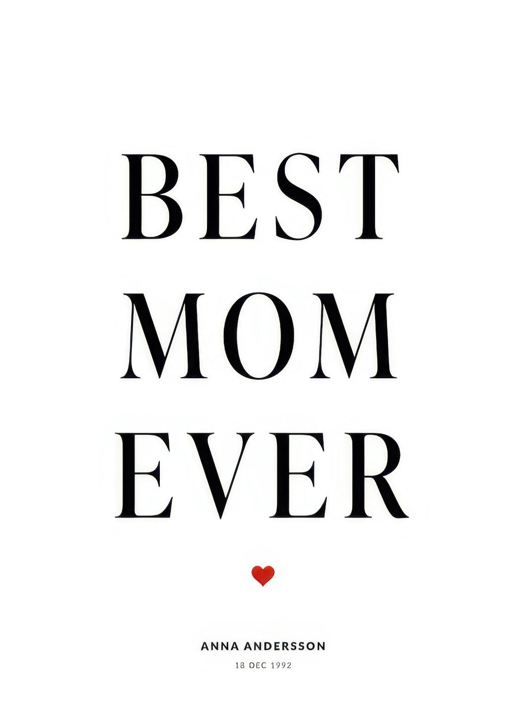 Best Mom Personal Plakat (50x70 cm)- Plakaty personalizowane
