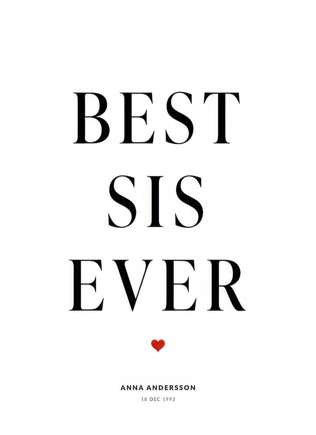 Best Sis Personal Affiche (50x70 cm) - Affiches personnalisées